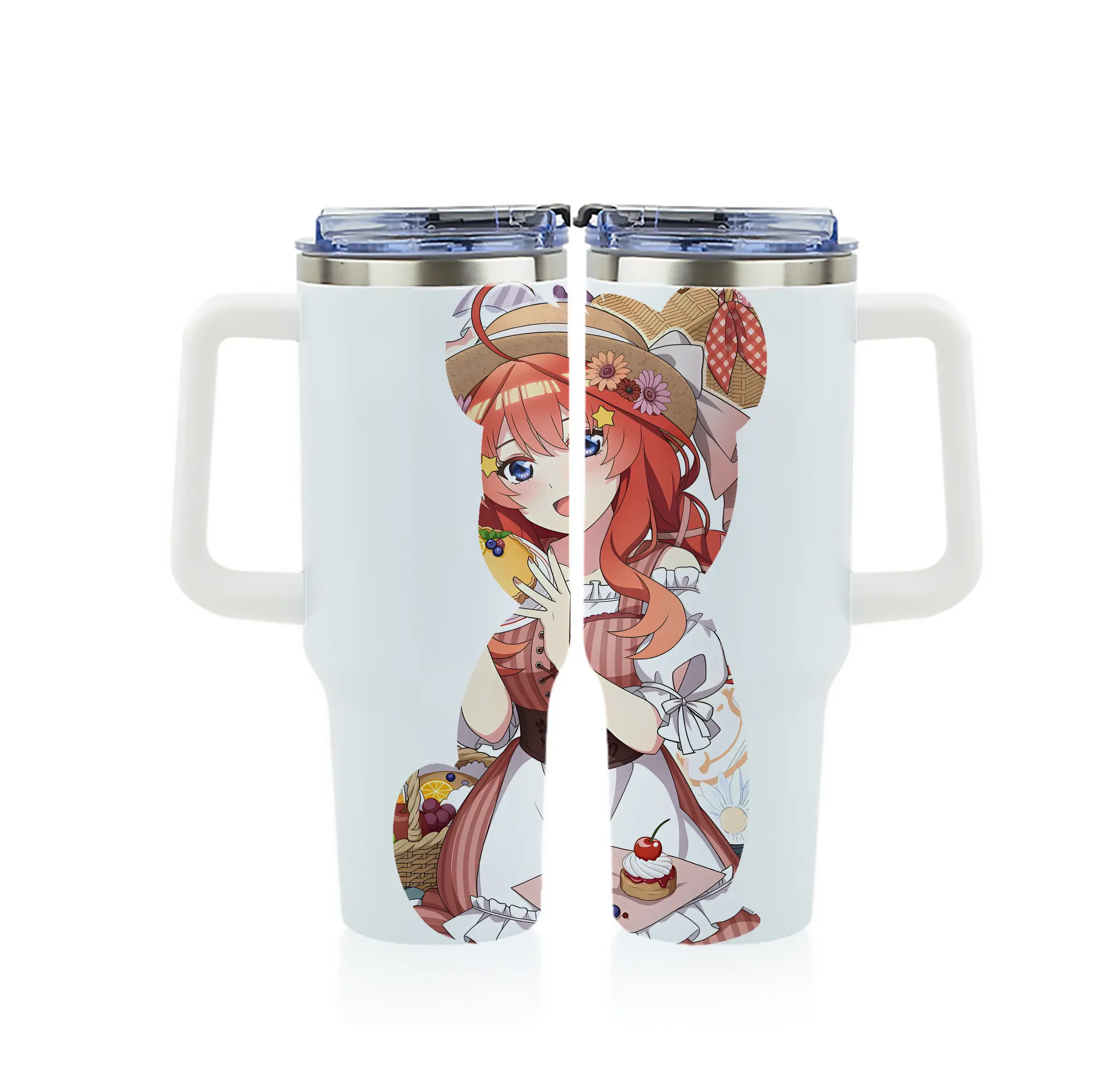 五等分の花嫁 グッズ 中野 五月 - 1200mL フルプリント車用タンブラー ・ 304ステンレス 内側 ・ 201ステンレス 外側 ・ 保温 保冷 ・ 通勤 ドライブ アウトドア用