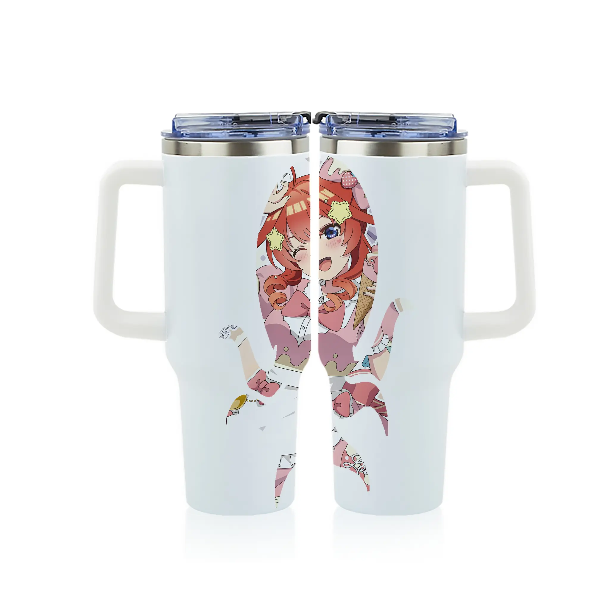 五等分の花嫁 グッズ 中野 五月 - 1200mL フルプリント車用タンブラー ・ 304ステンレス 内側 ・ 201ステンレス 外側 ・ 保温 保冷 ・ 通勤 ドライブ アウトドア用