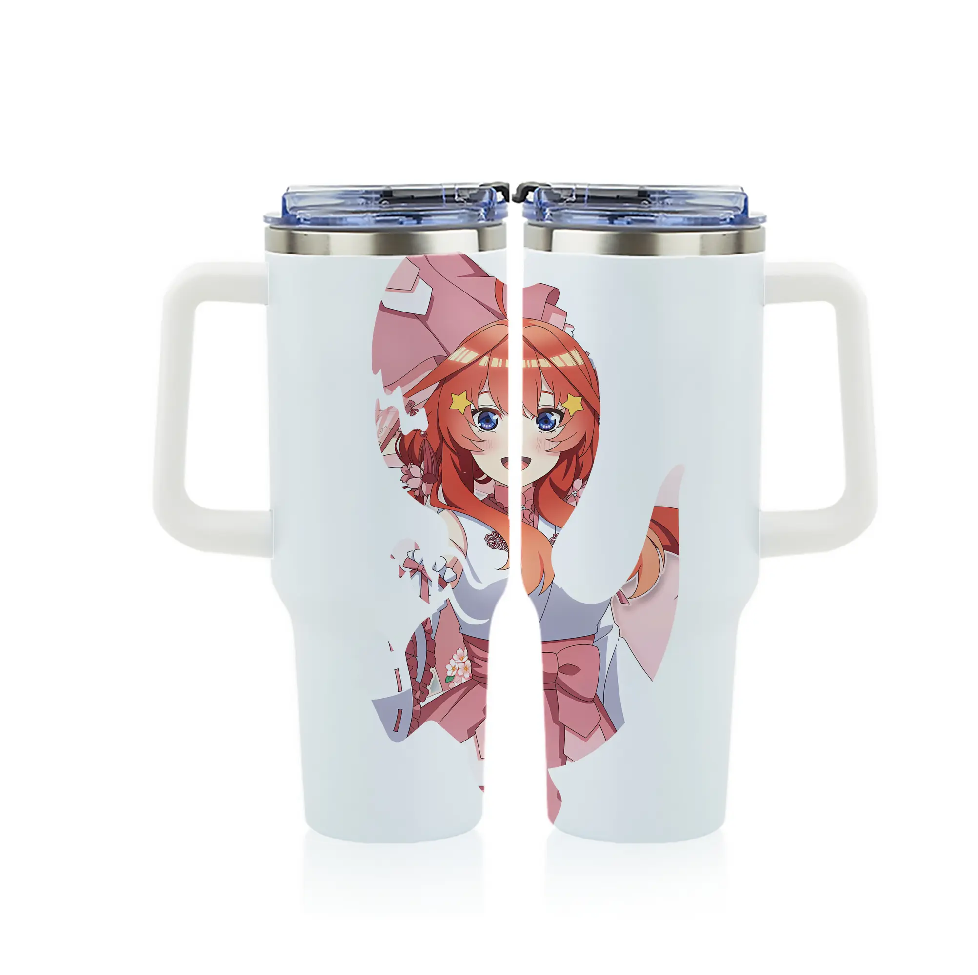 五等分の花嫁 グッズ 中野 五月 - 1200mL フルプリント車用タンブラー ・ 304ステンレス 内側 ・ 201ステンレス 外側 ・ 保温 保冷 ・ 通勤 ドライブ アウトドア用