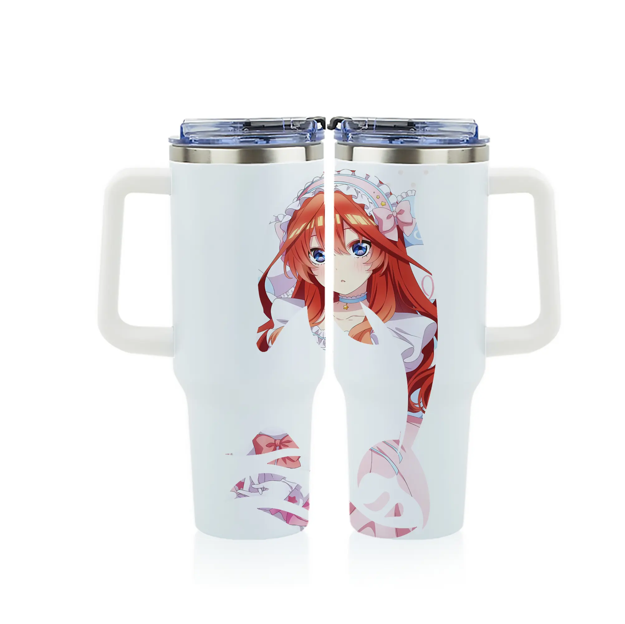 五等分の花嫁 グッズ 中野 五月 - 1200mL フルプリント車用タンブラー ・ 304ステンレス 内側 ・ 201ステンレス 外側 ・ 保温 保冷 ・ 通勤 ドライブ アウトドア用