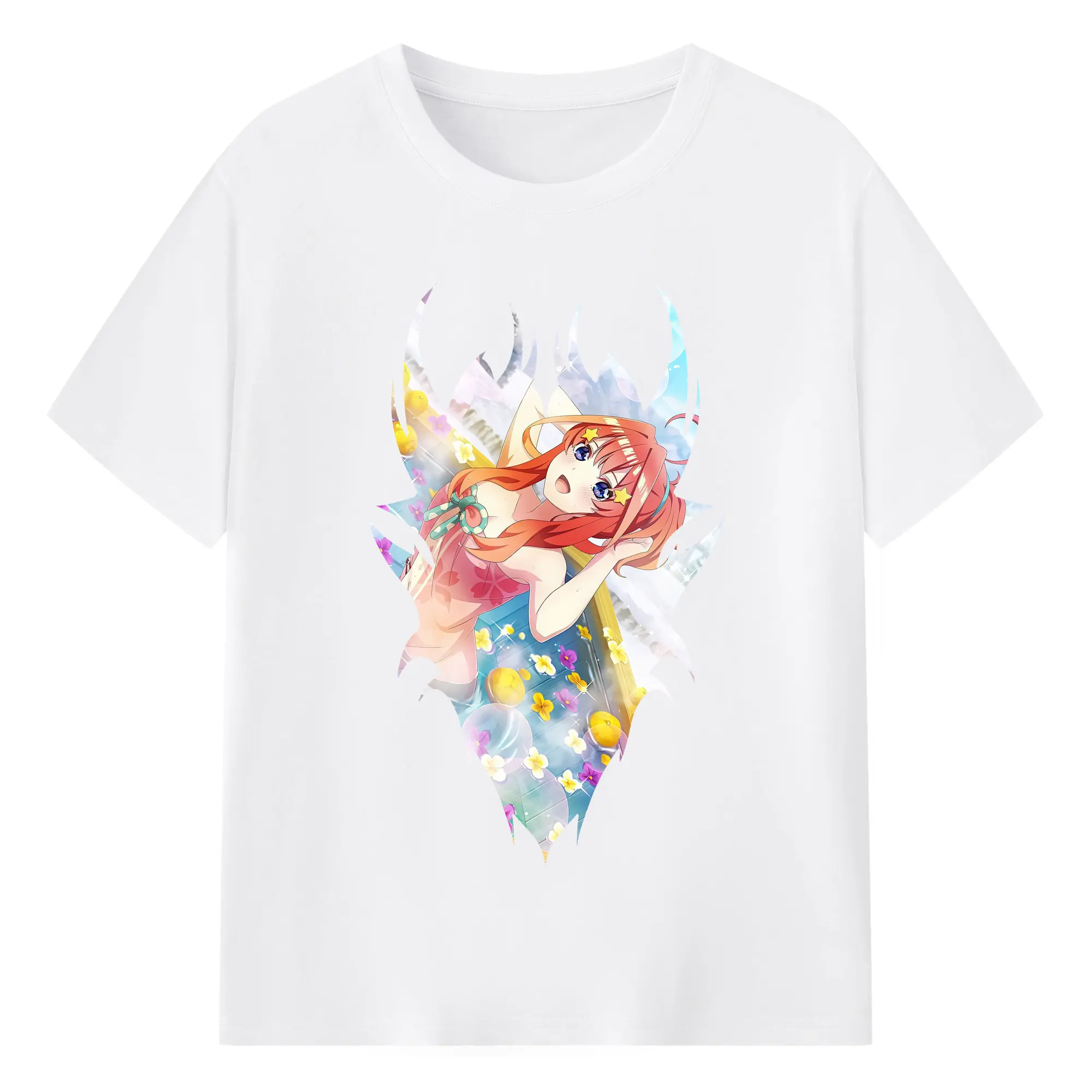 五等分の花嫁 グッズ 中野 五月 - 綿100％ 半袖Tシャツ ・ フロントプリント ・ 快適 通気性 ・ 日常使い 散歩 スポーツ用