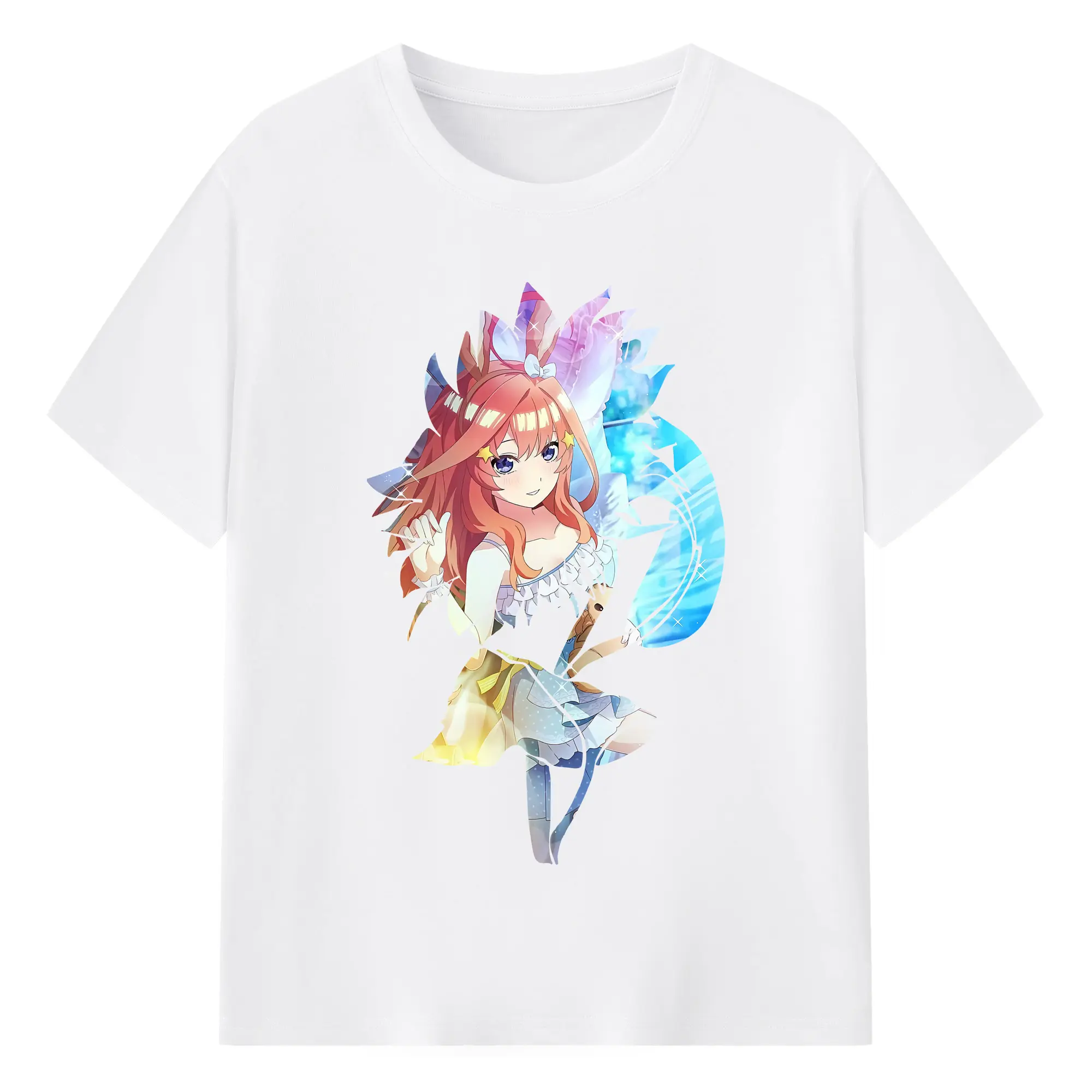 五等分の花嫁 グッズ 中野 五月 - 綿100％ 半袖Tシャツ ・ フロントプリント ・ 快適 通気性 ・ 日常使い 散歩 スポーツ用
