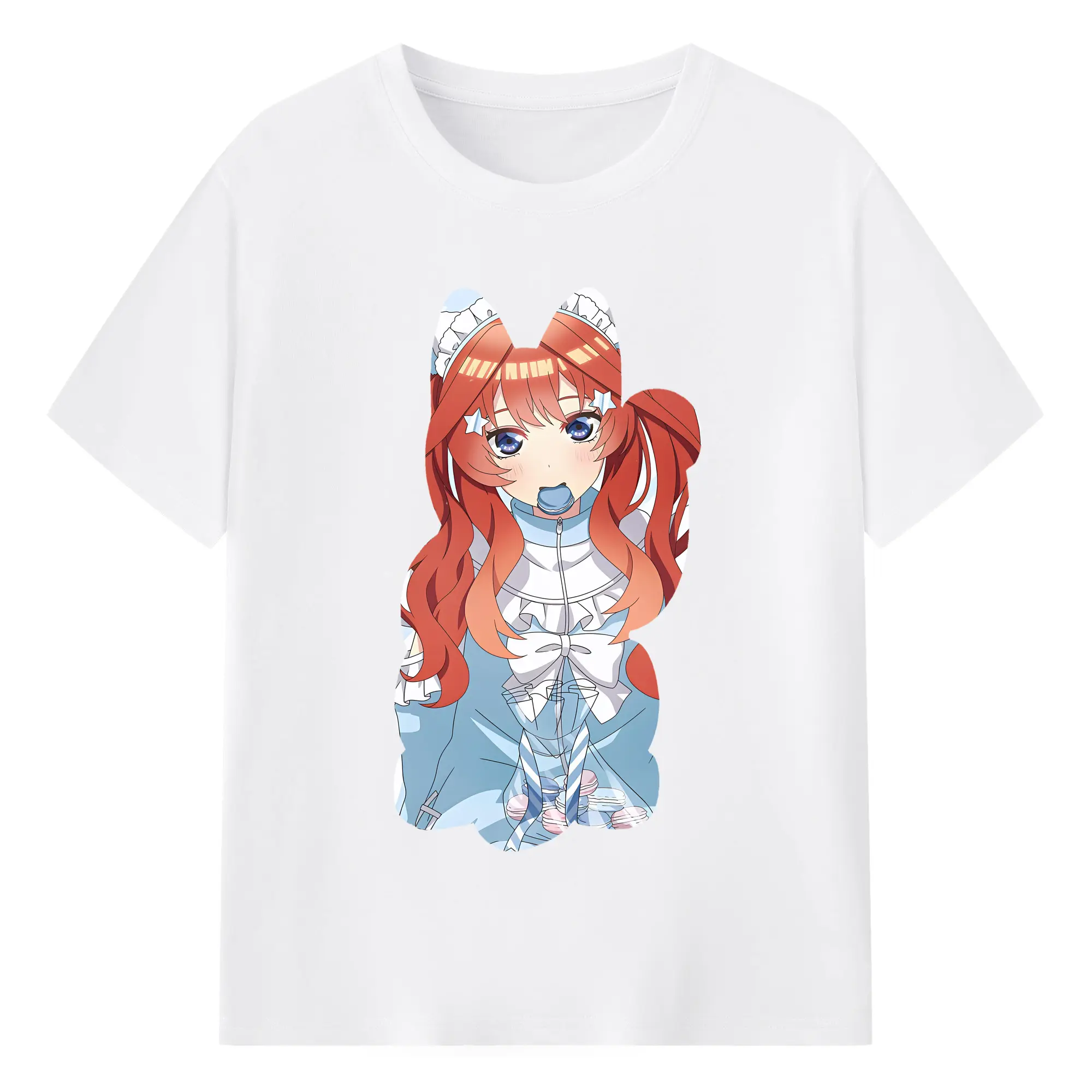 五等分の花嫁 グッズ 中野 五月 - 綿100％ 半袖Tシャツ ・ フロントプリント ・ 快適 通気性 ・ 日常使い 散歩 スポーツ用