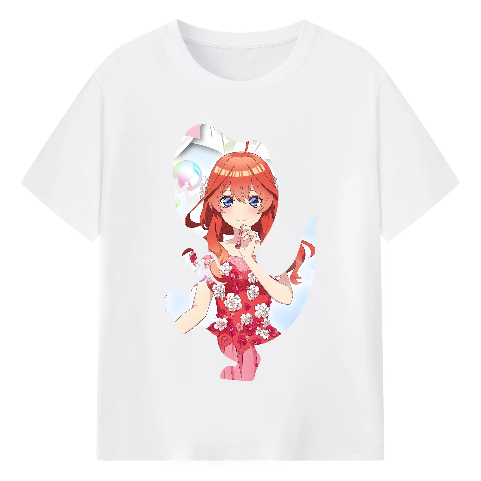 五等分の花嫁 グッズ 中野 五月 - 綿100％ 半袖Tシャツ ・ フロントプリント ・ 快適 通気性 ・ 日常使い 散歩 スポーツ用