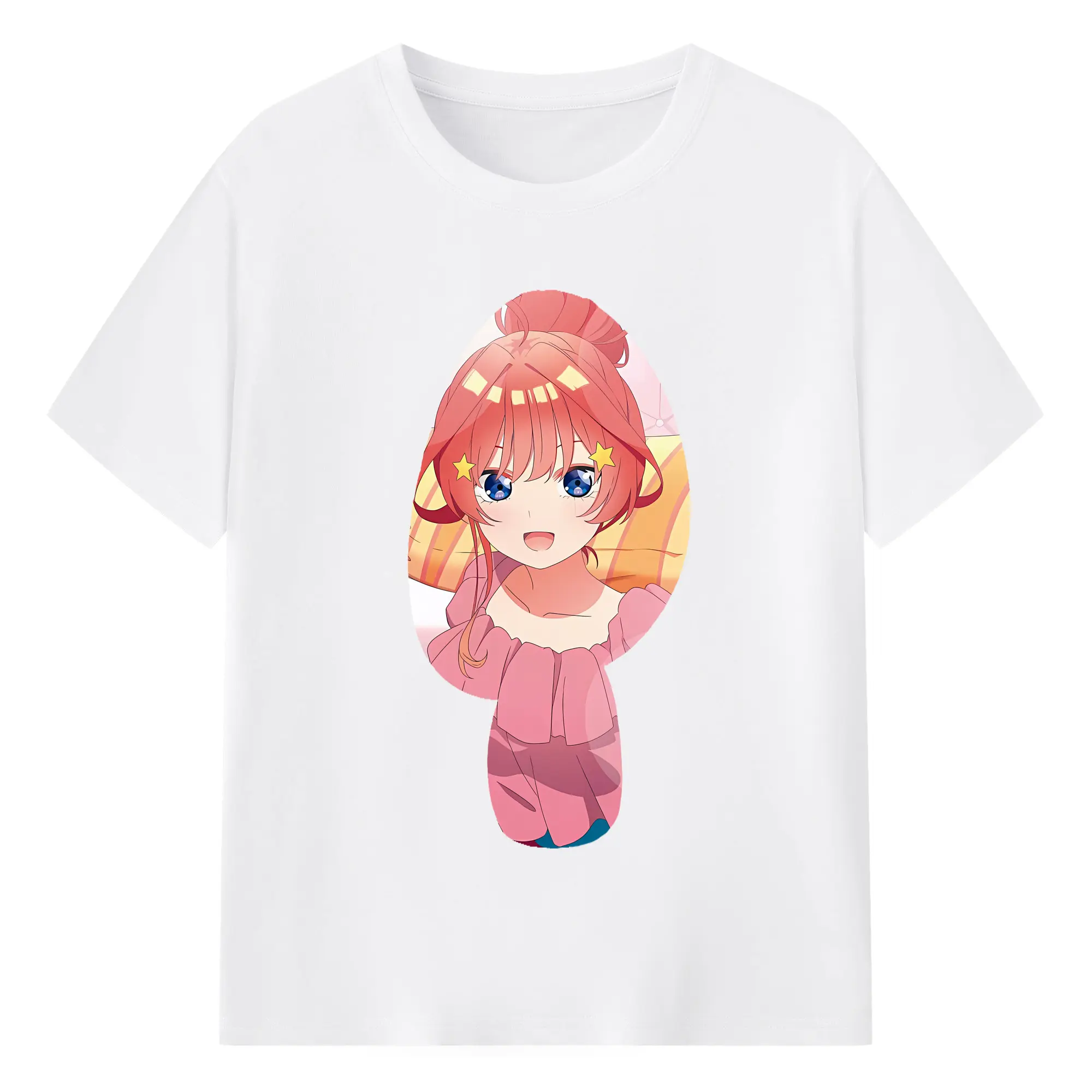 五等分の花嫁 グッズ 中野 五月 - 綿100％ 半袖Tシャツ ・ フロントプリント ・ 快適 通気性 ・ 日常使い 散歩 スポーツ用