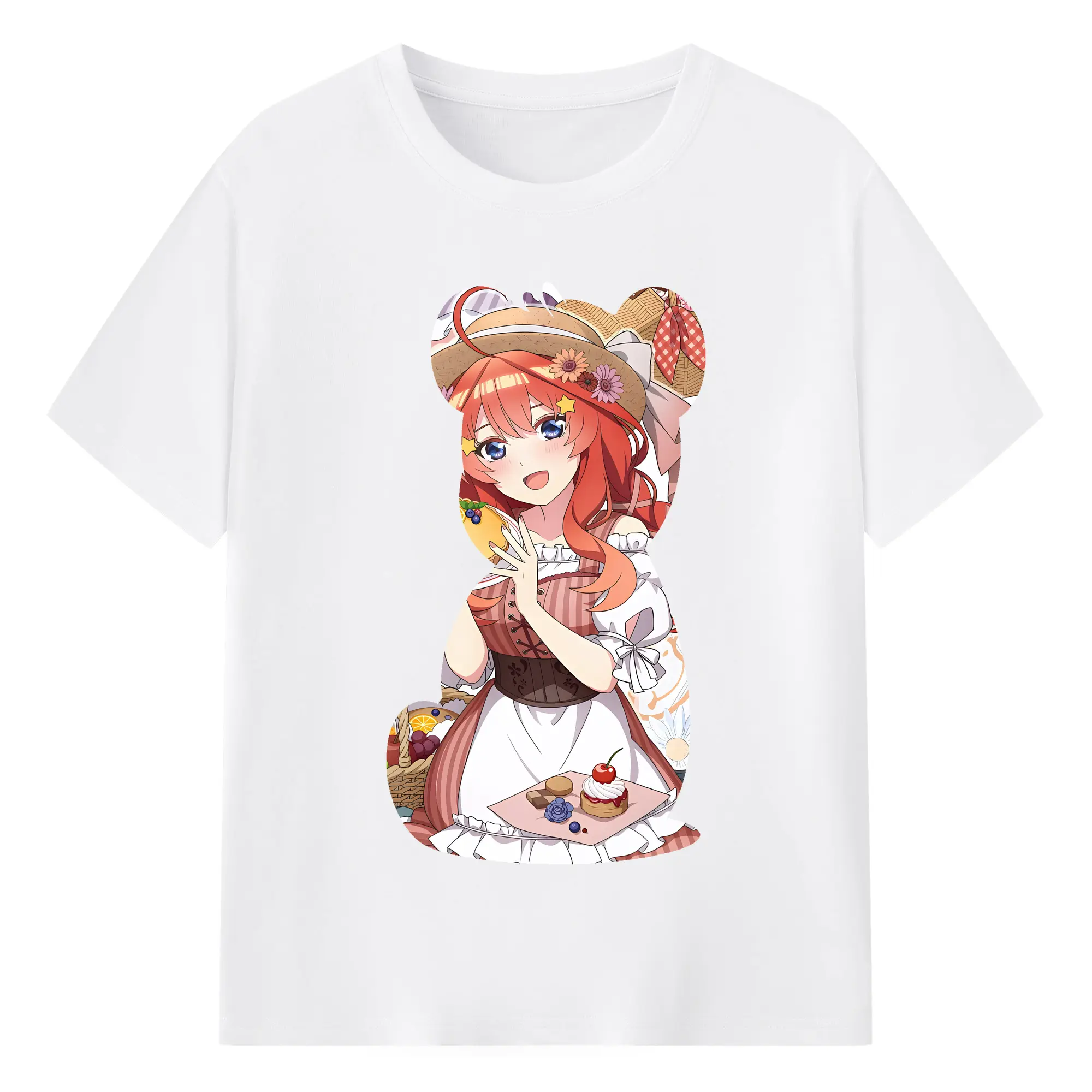 五等分の花嫁 グッズ 中野 五月 - 綿100％ 半袖Tシャツ ・ フロントプリント ・ 快適 通気性 ・ 日常使い 散歩 スポーツ用