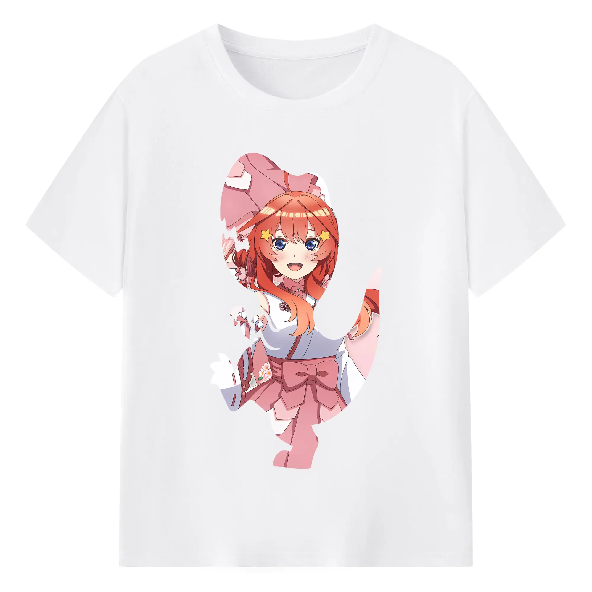 五等分の花嫁 グッズ 中野 五月 - 綿100％ 半袖Tシャツ ・ フロントプリント ・ 快適 通気性 ・ 日常使い 散歩 スポーツ用