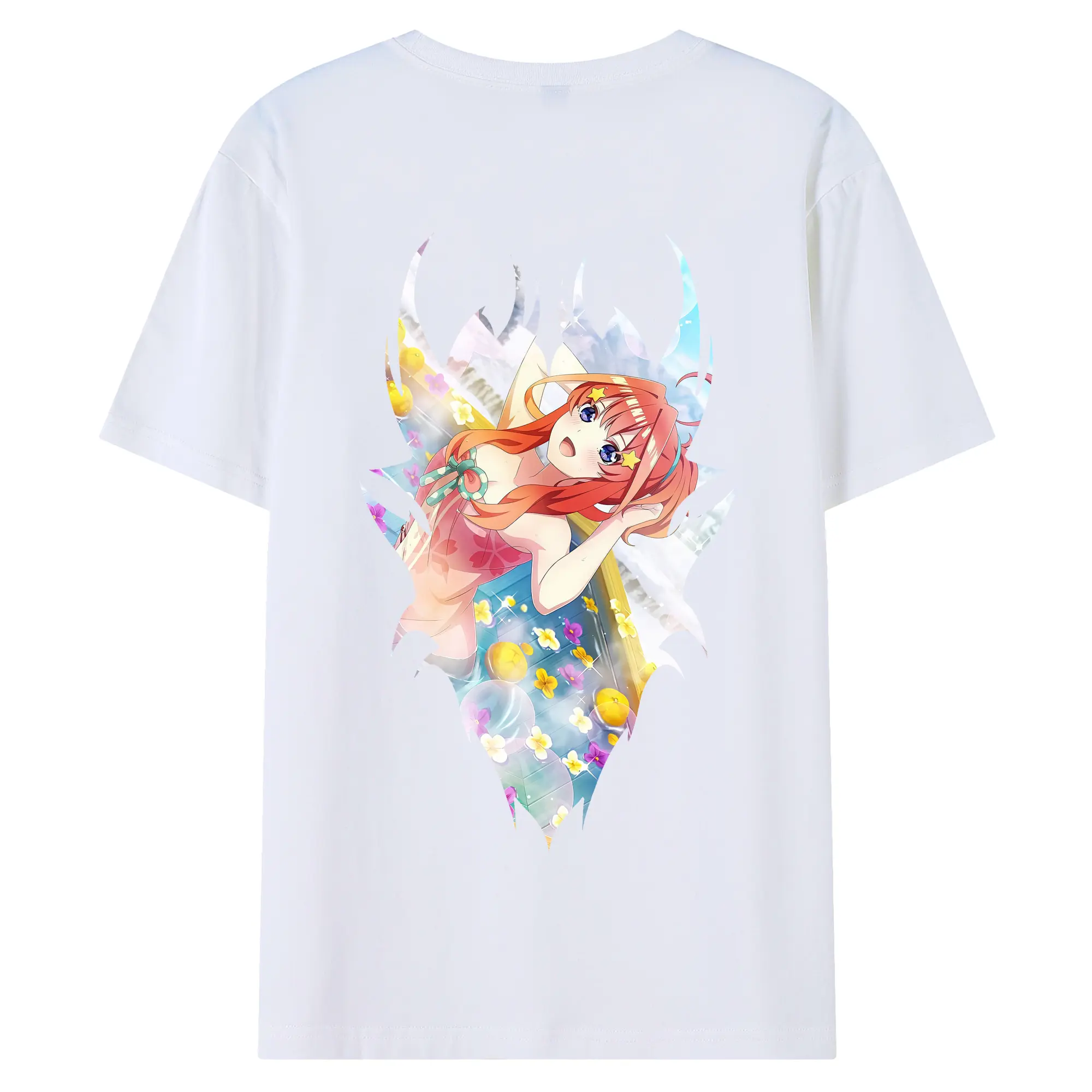 五等分の花嫁 グッズ 中野 五月 - 綿100％ 半袖Tシャツ ・ バックプリント ・ 快適 通気性 ・ 日常使い 散歩 スポーツ用