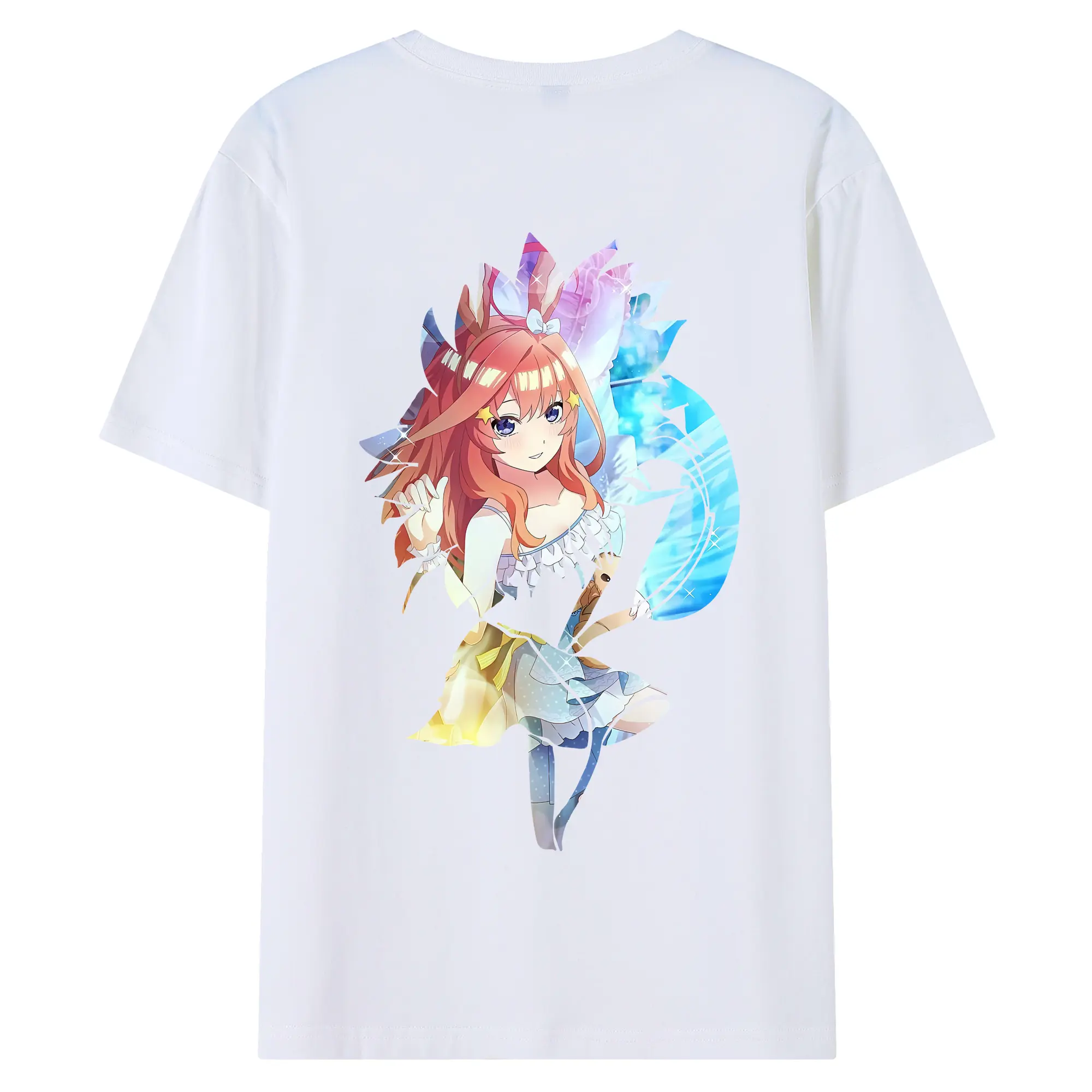 五等分の花嫁 グッズ 中野 五月 - 綿100％ 半袖Tシャツ ・ バックプリント ・ 快適 通気性 ・ 日常使い 散歩 スポーツ用