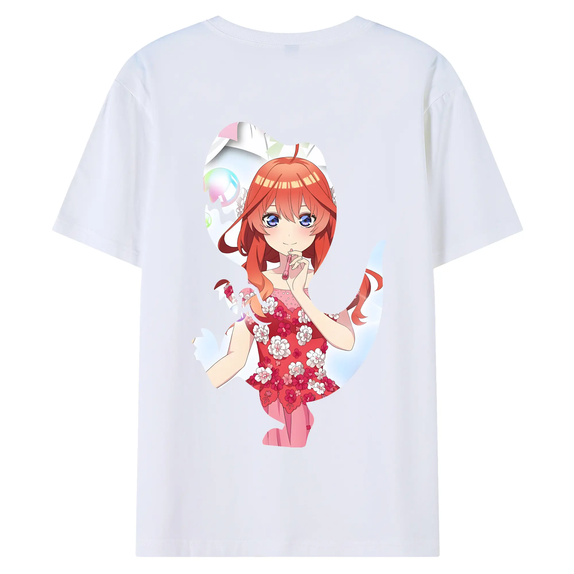 五等分の花嫁 グッズ 中野 五月 - 綿100％ 半袖Tシャツ ・ バックプリント ・ 快適 通気性 ・ 日常使い 散歩 スポーツ用