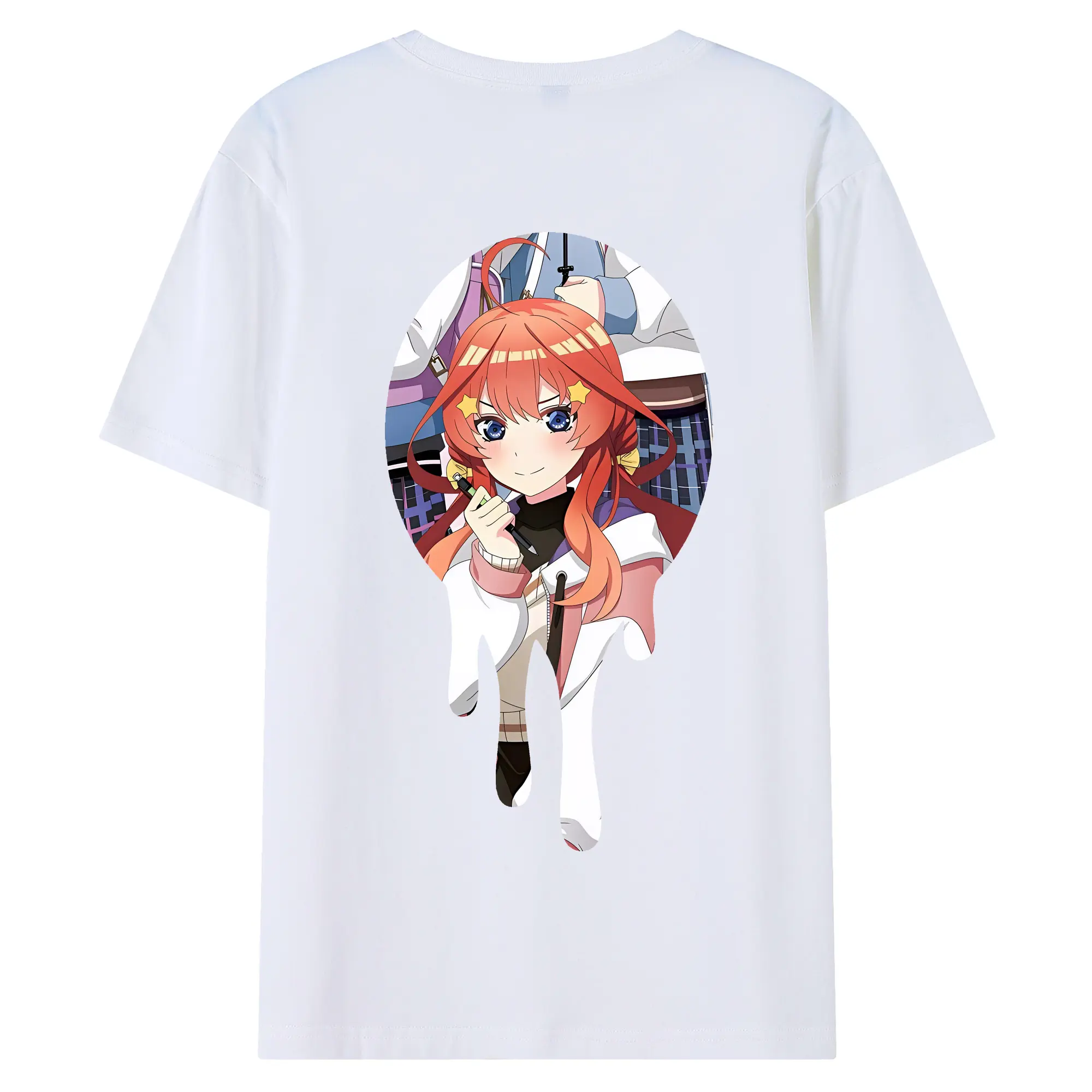 五等分の花嫁 グッズ 中野 五月 - 綿100％ 半袖Tシャツ ・ バックプリント ・ 快適 通気性 ・ 日常使い 散歩 スポーツ用
