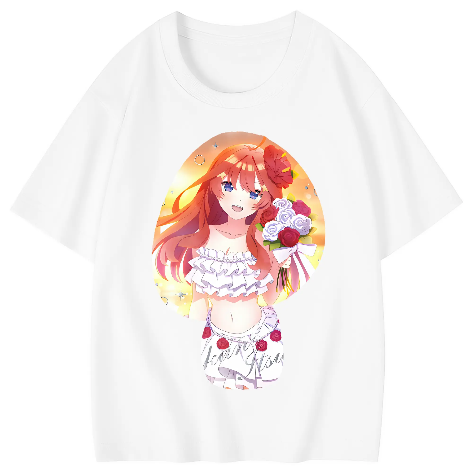 五等分の花嫁 グッズ 中野 五月 - 綿100％ キッズTシャツ ・ フロントプリント ・ 快適 通気性 ・ スポーツ カジュアル 散歩用