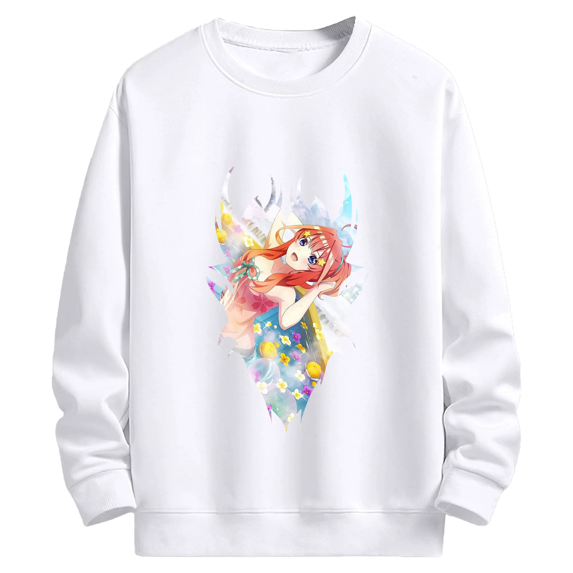 五等分の花嫁 グッズ 中野 五月 - 高品質 クルーネック スウェット ・ コットン59％ ポリエステル41％ ・ ユニセックス 長袖 トレーナー ・ カジュアル デイリー スポーツ 散歩用