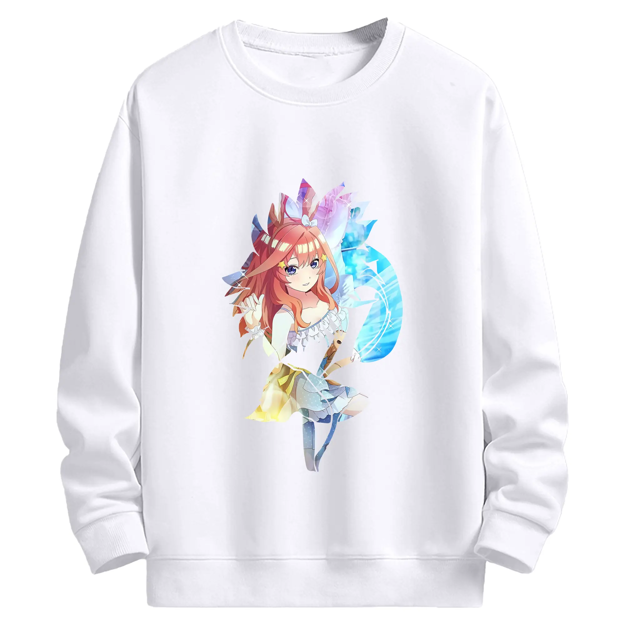 五等分の花嫁 グッズ 中野 五月 - 高品質 クルーネック スウェット ・ コットン59％ ポリエステル41％ ・ ユニセックス 長袖 トレーナー ・ カジュアル デイリー スポーツ 散歩用