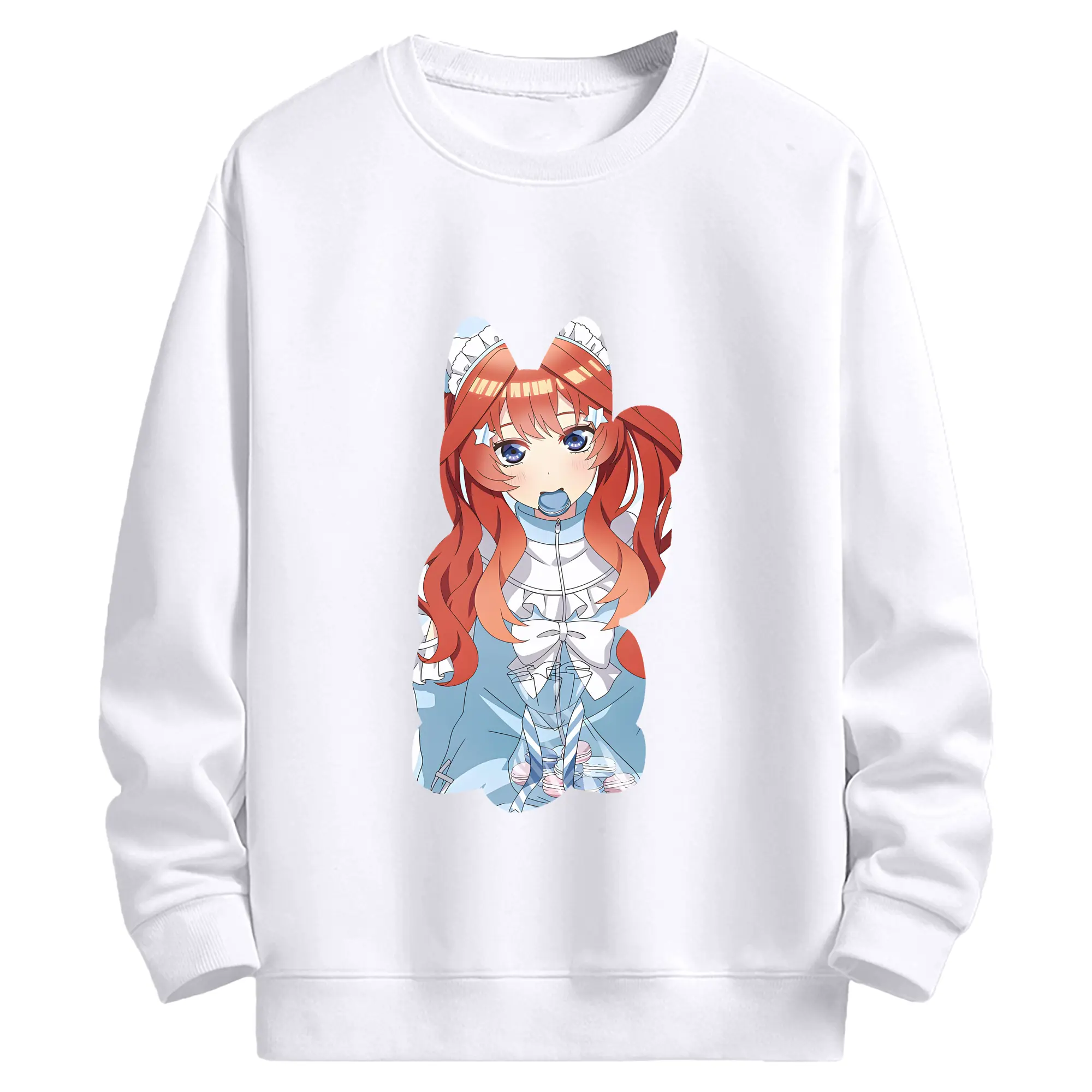 五等分の花嫁 グッズ 中野 五月 - 高品質 クルーネック スウェット ・ コットン59％ ポリエステル41％ ・ ユニセックス 長袖 トレーナー ・ カジュアル デイリー スポーツ 散歩用