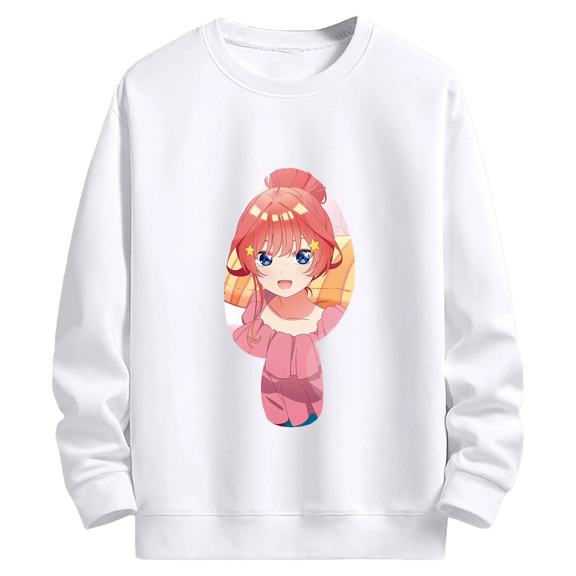 五等分の花嫁 グッズ 中野 五月 - 高品質 クルーネック スウェット ・ コットン59％ ポリエステル41％ ・ ユニセックス 長袖 トレーナー ・ カジュアル デイリー スポーツ 散歩用