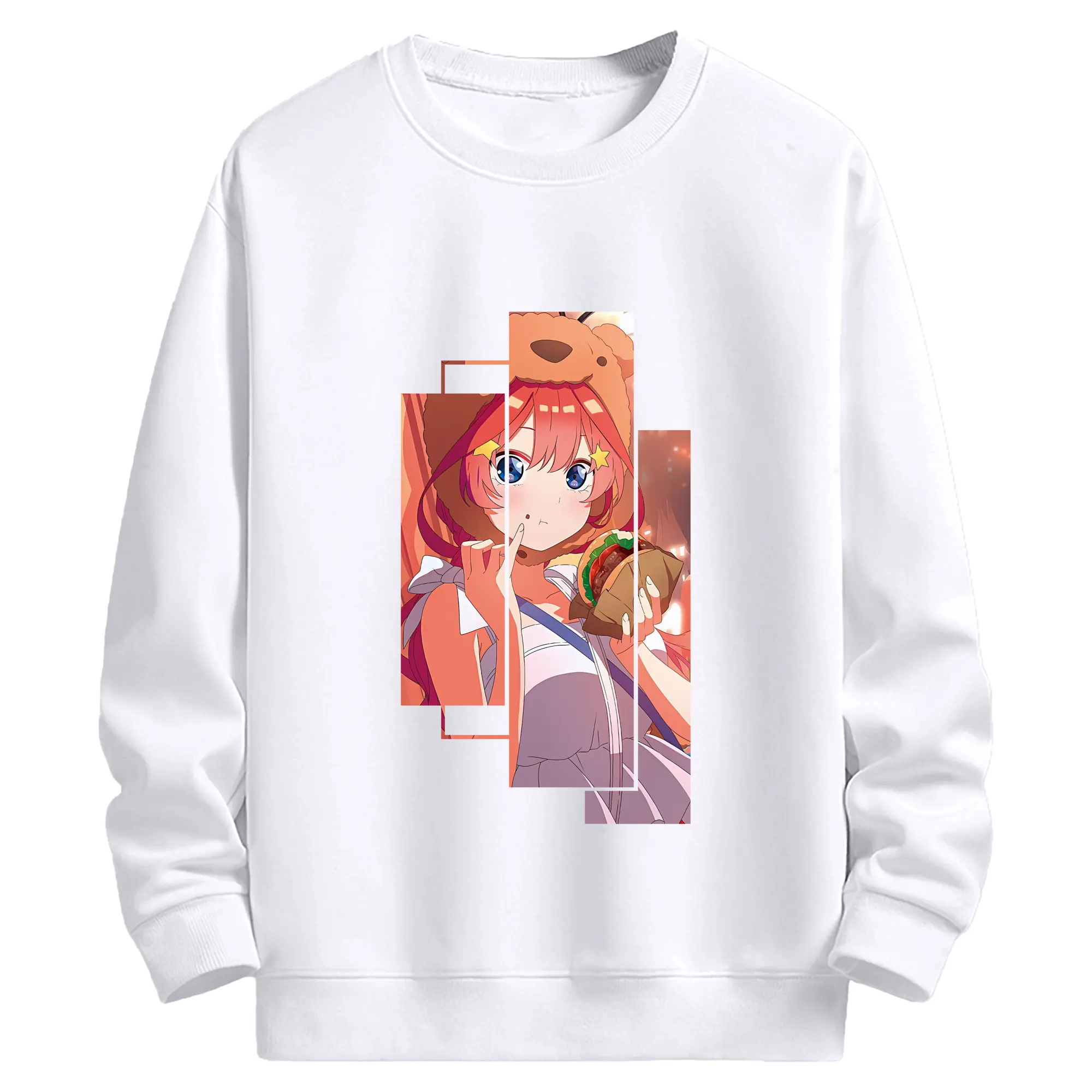 五等分の花嫁 グッズ 中野 五月 - 高品質 クルーネック スウェット ・ コットン59％ ポリエステル41％ ・ ユニセックス 長袖 トレーナー ・ カジュアル デイリー スポーツ 散歩用