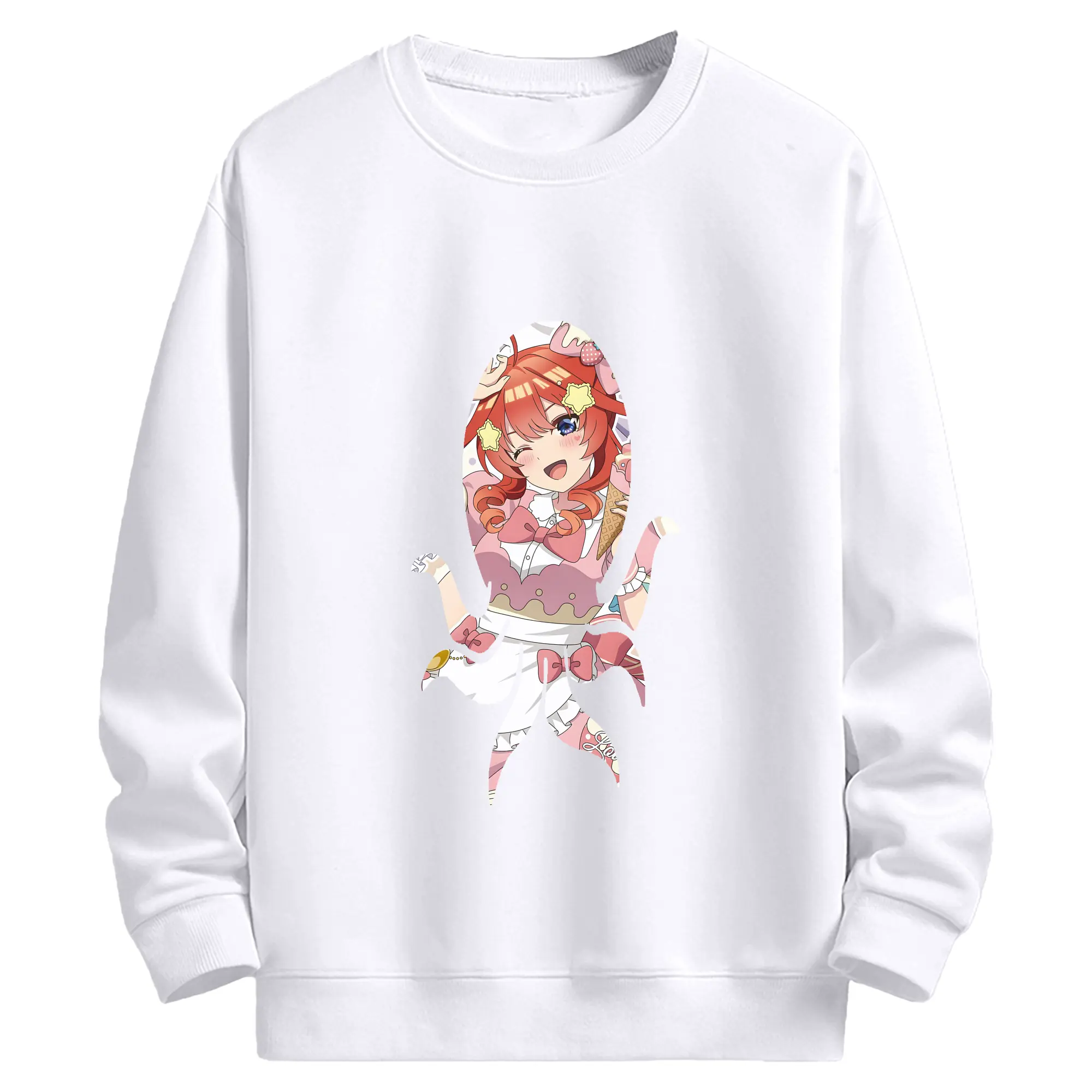 五等分の花嫁 グッズ 中野 五月 - 高品質 クルーネック スウェット ・ コットン59％ ポリエステル41％ ・ ユニセックス 長袖 トレーナー ・ カジュアル デイリー スポーツ 散歩用