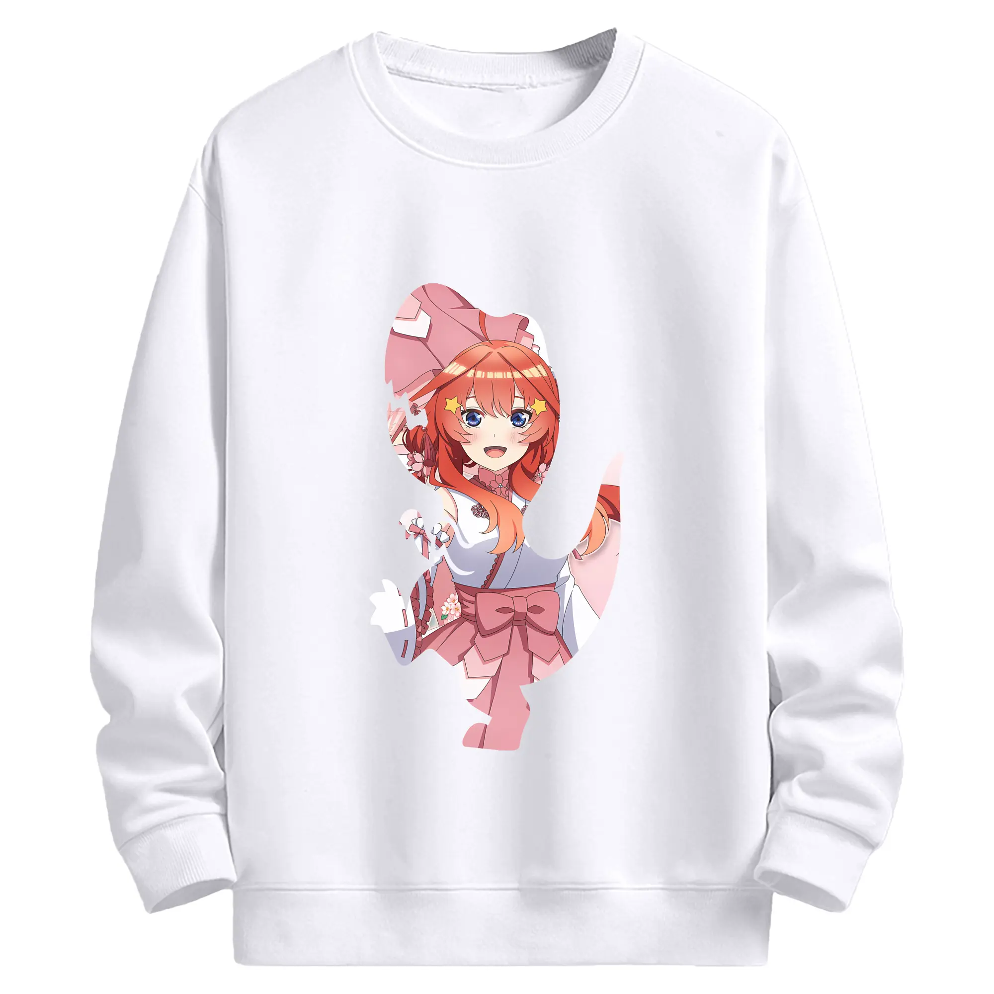 五等分の花嫁 グッズ 中野 五月 - 高品質 クルーネック スウェット ・ コットン59％ ポリエステル41％ ・ ユニセックス 長袖 トレーナー ・ カジュアル デイリー スポーツ 散歩用