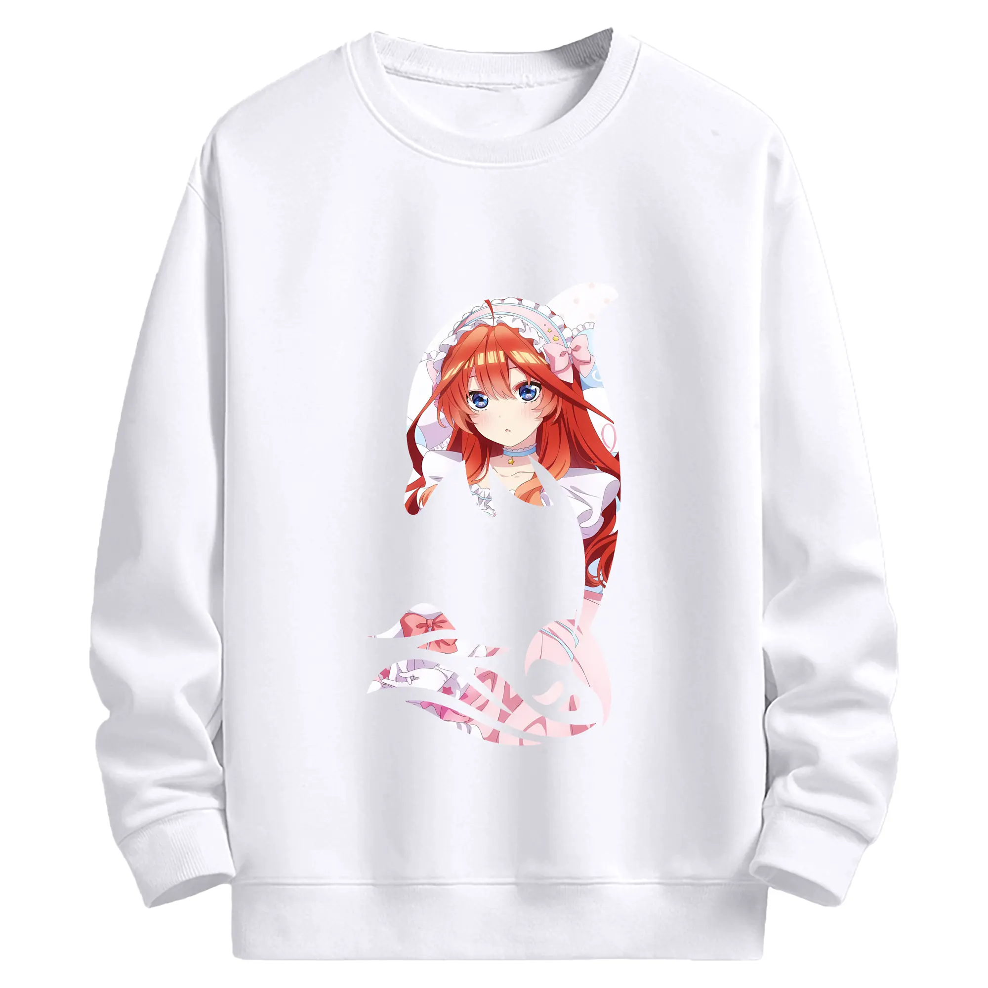 五等分の花嫁 グッズ 中野 五月 - 高品質 クルーネック スウェット ・ コットン59％ ポリエステル41％ ・ ユニセックス 長袖 トレーナー ・ カジュアル デイリー スポーツ 散歩用