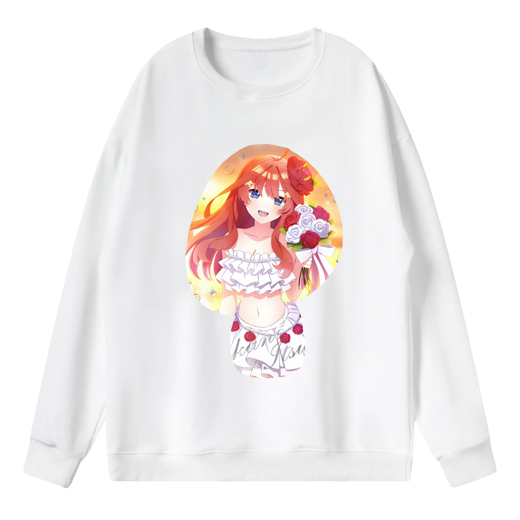 五等分の花嫁 グッズ 中野 五月 - 薄手 クルーネック スウェット 裏毛260g · ポリエステル 春秋向け カジュアル 男女兼用 · トレーナー デイリー スポーツ 散歩に最適