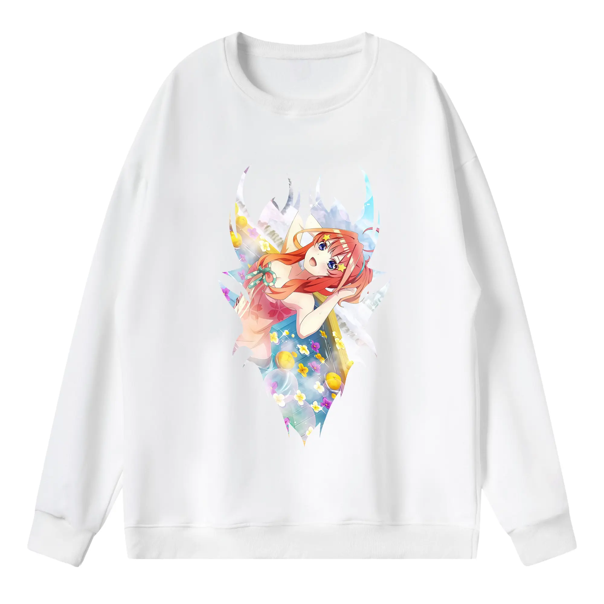 五等分の花嫁 グッズ 中野 五月 - 薄手 クルーネック スウェット 裏毛260g · ポリエステル 春秋向け カジュアル 男女兼用 · トレーナー デイリー スポーツ 散歩に最適