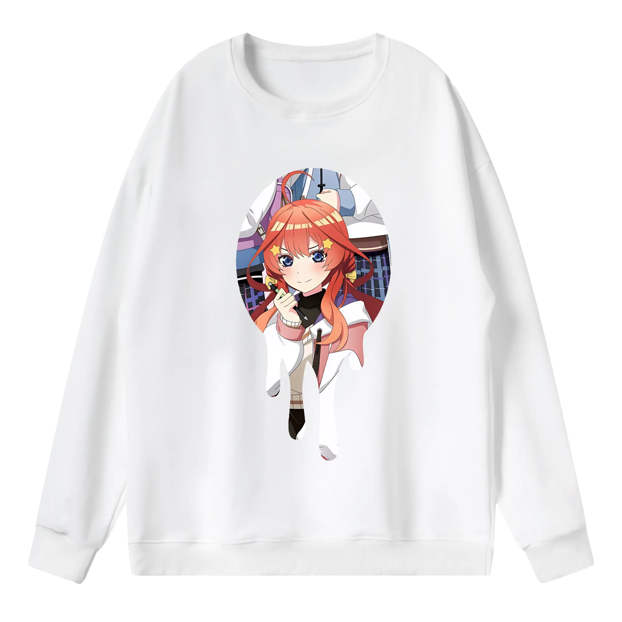 五等分の花嫁 グッズ 中野 五月 - 薄手 クルーネック スウェット 裏毛260g · ポリエステル 春秋向け カジュアル 男女兼用 · トレーナー デイリー スポーツ 散歩に最適