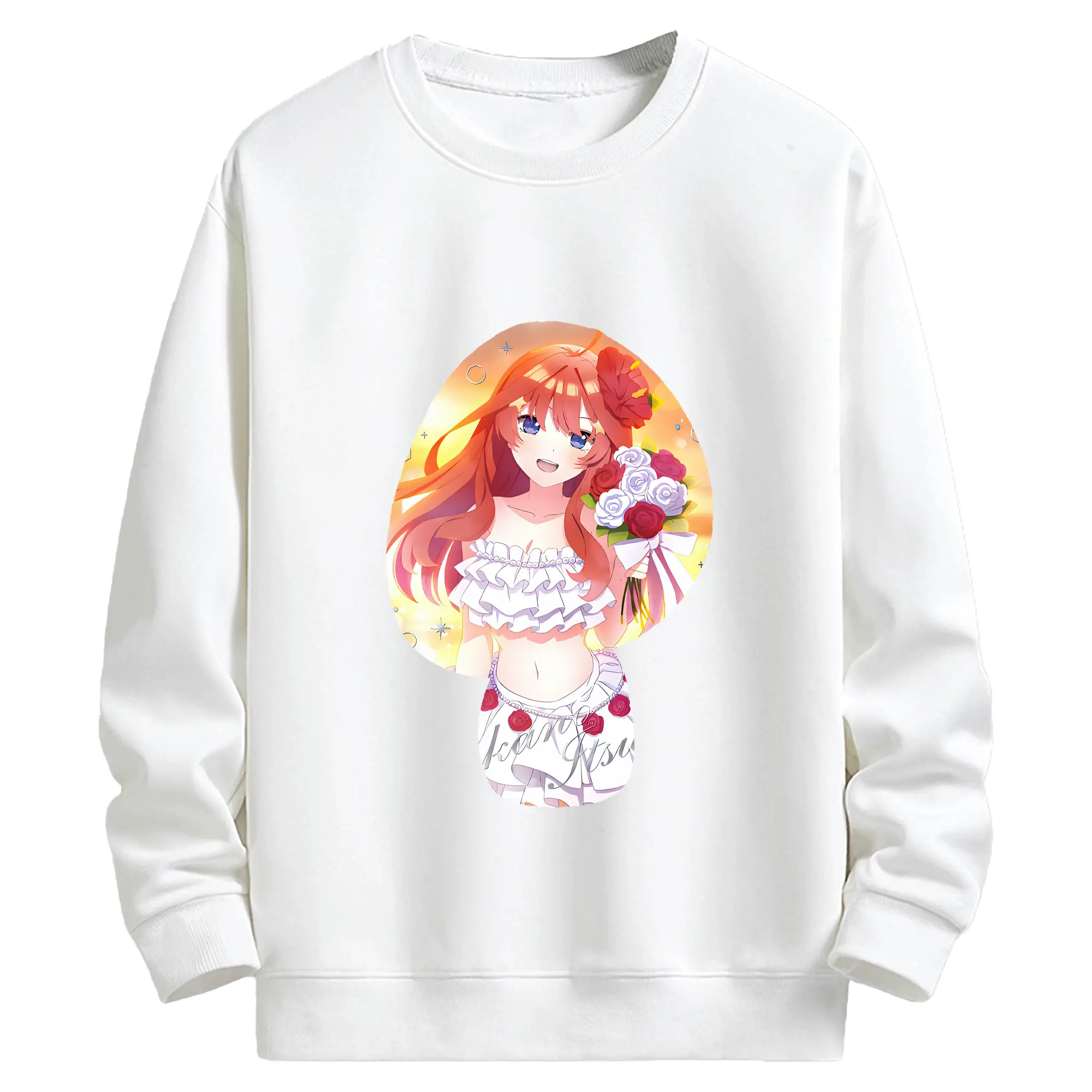 五等分の花嫁 グッズ 中野 五月 - キッズ クルーネックスウェットシャツ ・ フロントプリント ・ 綿80％ ポリエステル20％ ・ 快適 通学 スポーツ 日常使い お散歩用