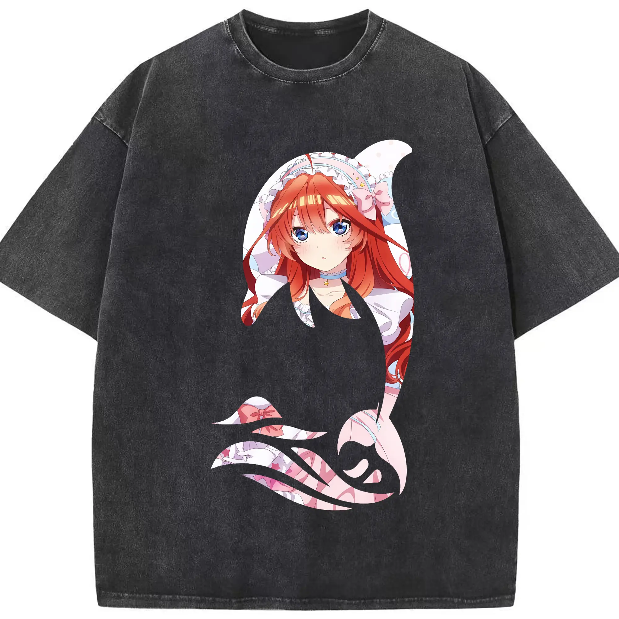 五等分の花嫁 グッズ 中野 五月 - 綿100％ ヴィンテージ風 半袖Tシャツ ・ フロントプリント ・ 柔らか肌触り ・ 通気性 快適 ・ スポーツ カジュアル 外出用