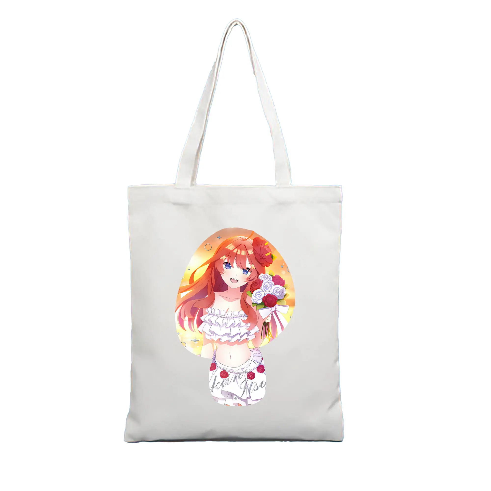 五等分の花嫁 グッズ 中野 五月 - 縦型キャンバス手提げバッグ（トートバッグ） ・ キャンバス素材 ・ ショッピング用 ・ 軽量 丈夫 お手入れ簡単