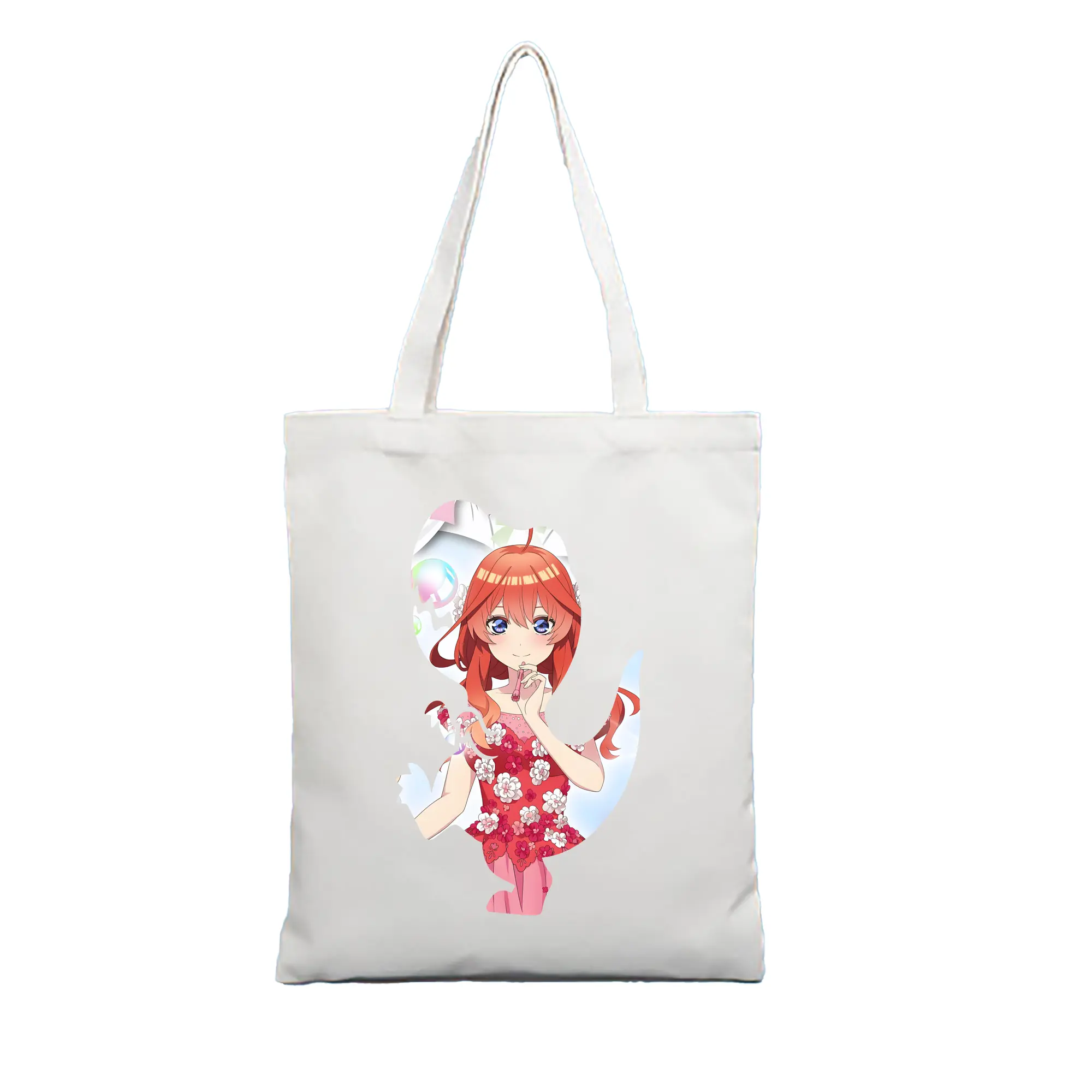 五等分の花嫁 グッズ 中野 五月 - 縦型キャンバス手提げバッグ（トートバッグ） ・ キャンバス素材 ・ ショッピング用 ・ 軽量 丈夫 お手入れ簡単