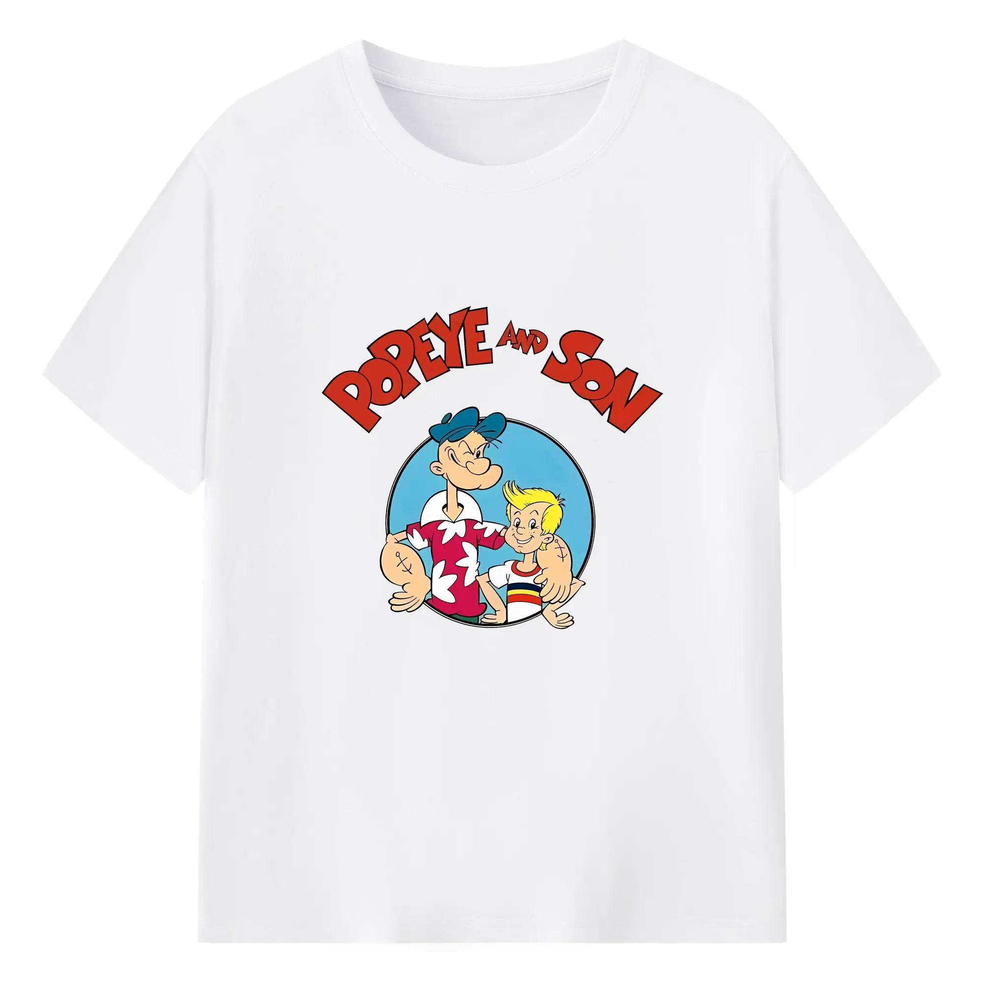 ポパイ グッズ ポパイ - 綿100％ 半袖Tシャツ ・ フロントプリント ・ 快適 通気性 ・ 日常使い 散歩 スポーツ用