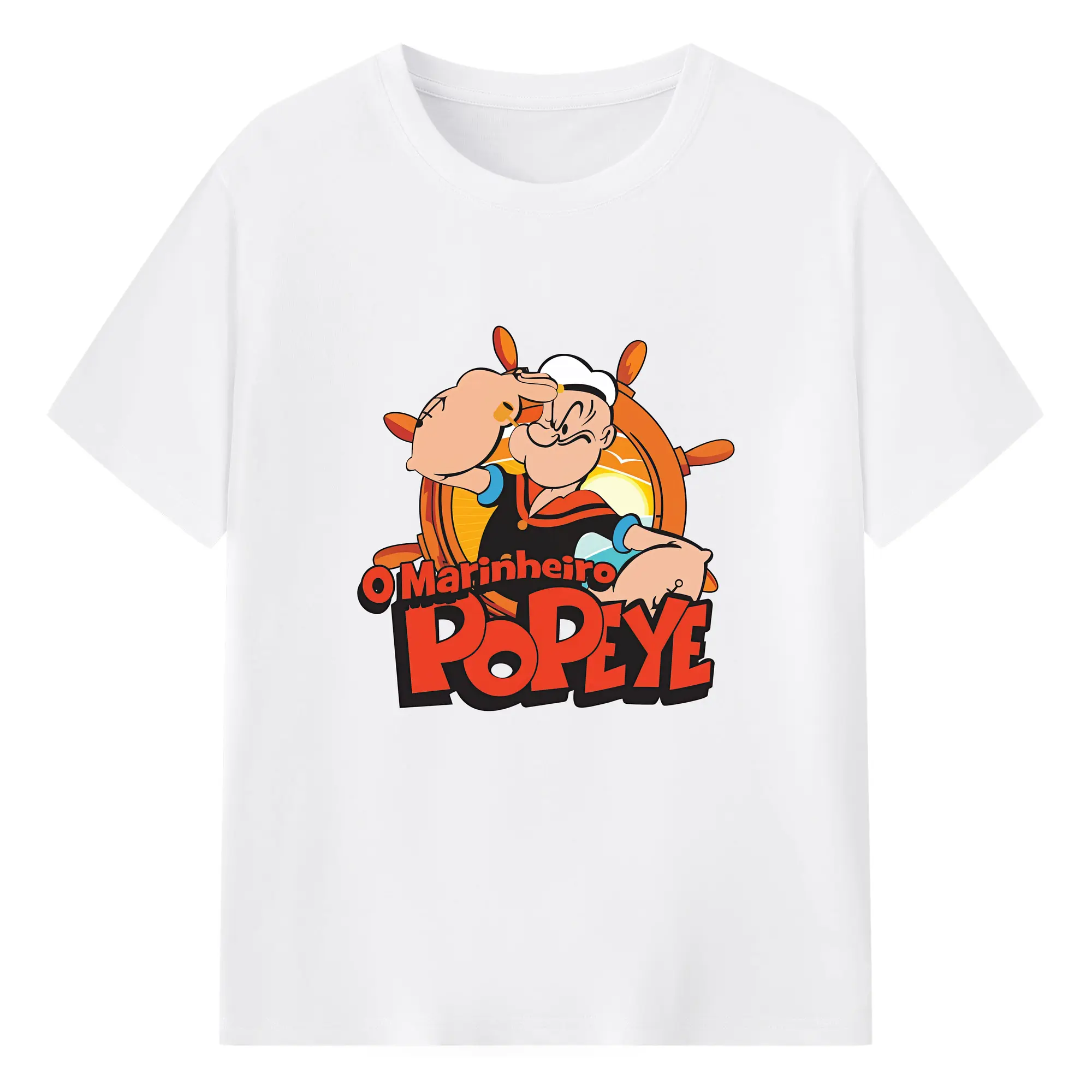 ポパイ グッズ ポパイ - 綿100％ 半袖Tシャツ ・ フロントプリント ・ 快適 通気性 ・ 日常使い 散歩 スポーツ用