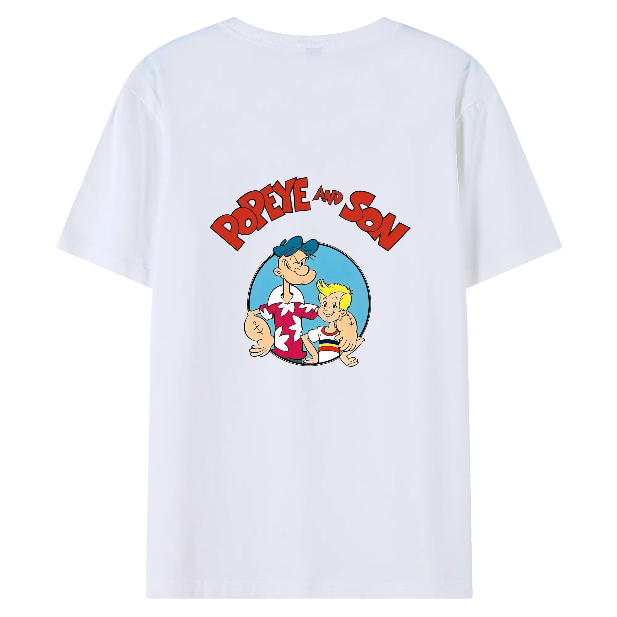 ポパイ グッズ ポパイ - 綿100％ 半袖Tシャツ ・ バックプリント ・ 快適 通気性 ・ 日常使い 散歩 スポーツ用