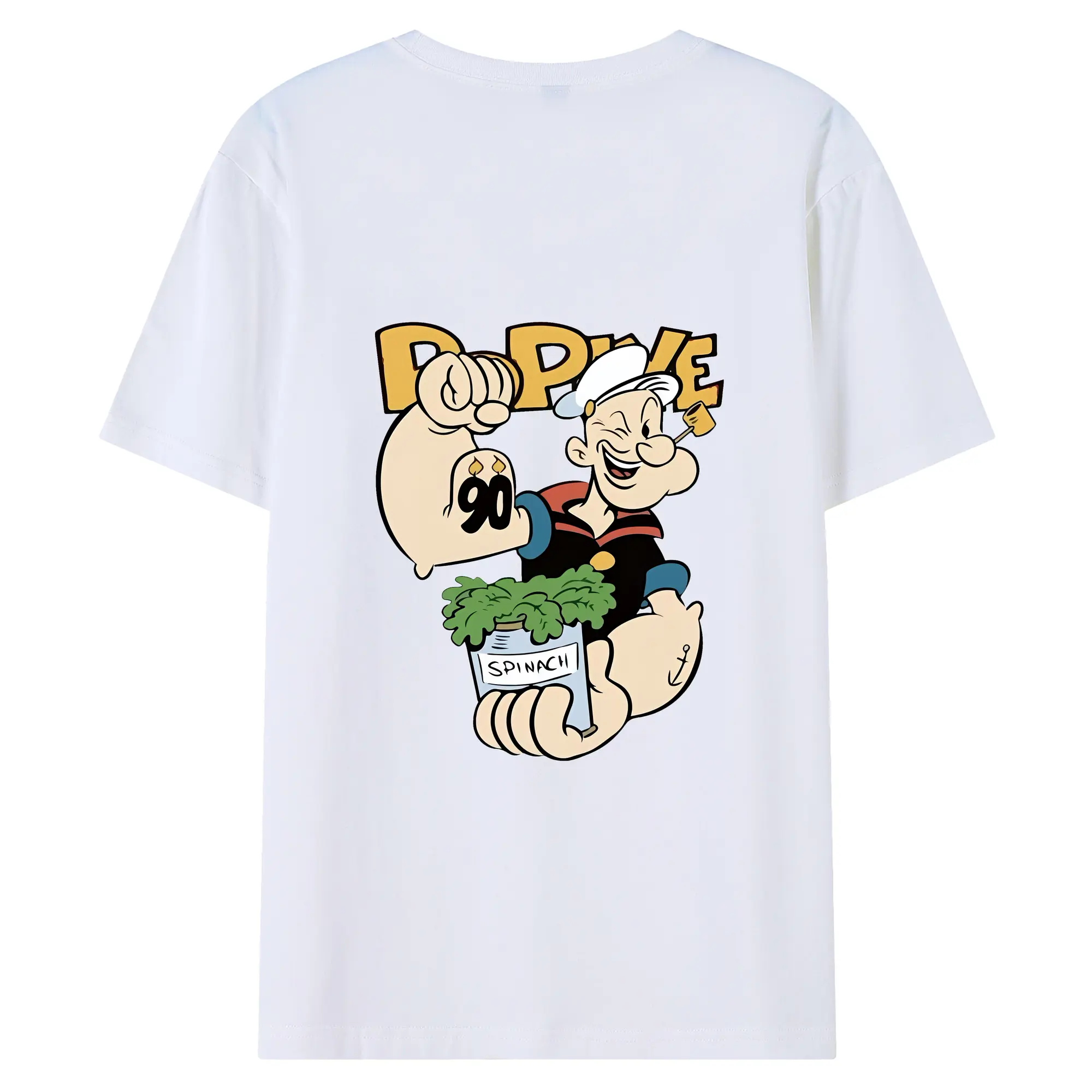 ポパイ グッズ ポパイ - 綿100％ 半袖Tシャツ ・ バックプリント ・ 快適 通気性 ・ 日常使い 散歩 スポーツ用