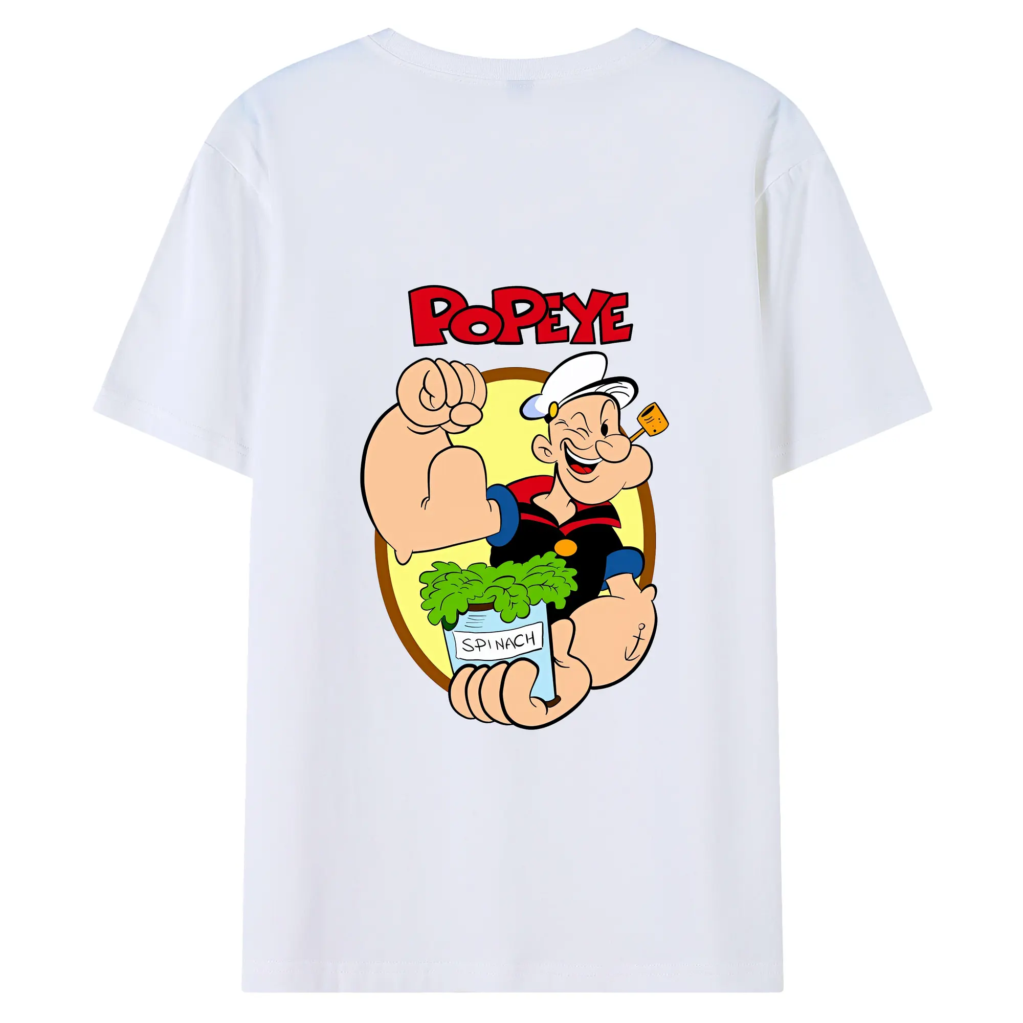 ポパイ グッズ ポパイ - 綿100％ 半袖Tシャツ ・ バックプリント ・ 快適 通気性 ・ 日常使い 散歩 スポーツ用