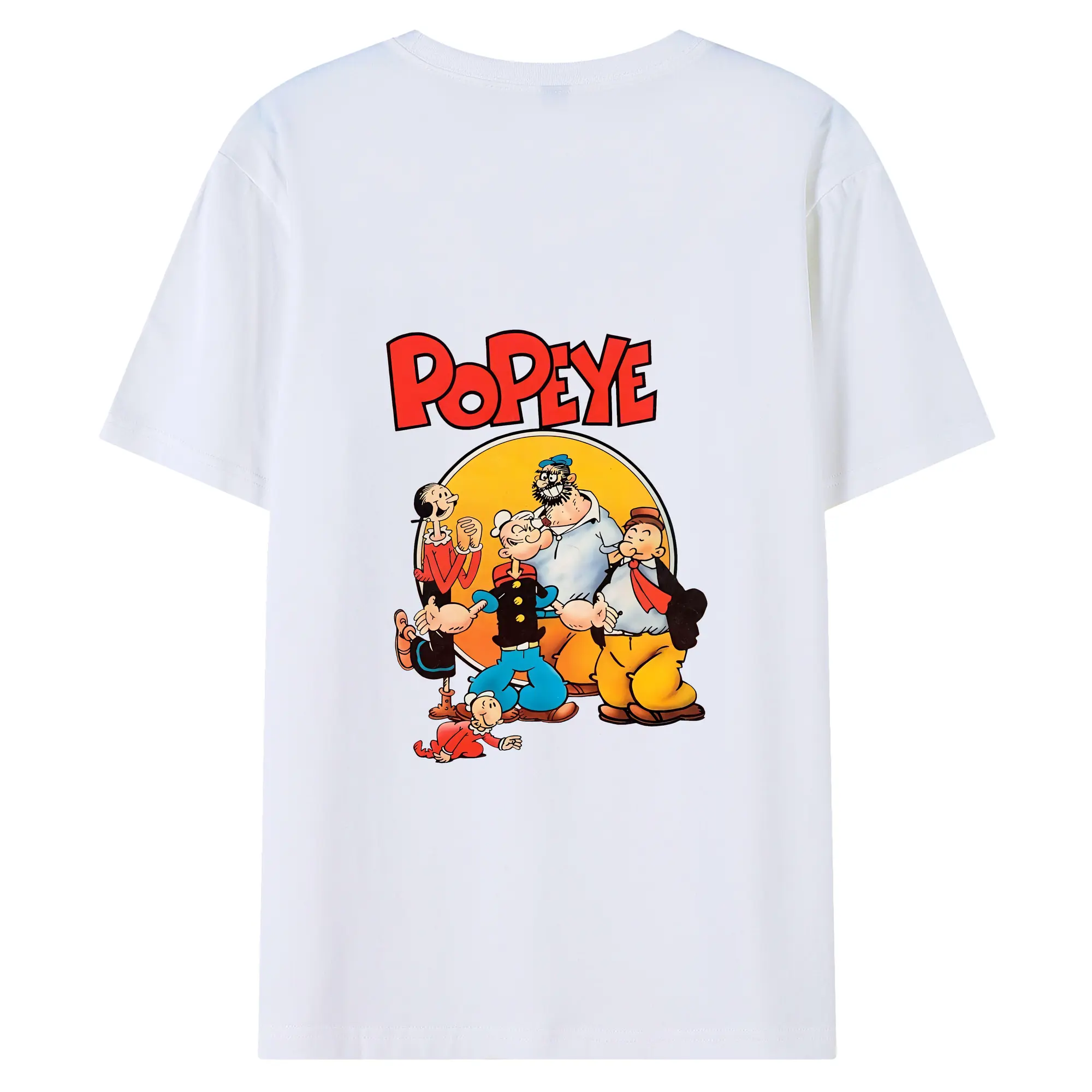 ポパイ グッズ ポパイ - 綿100％ 半袖Tシャツ ・ バックプリント ・ 快適 通気性 ・ 日常使い 散歩 スポーツ用