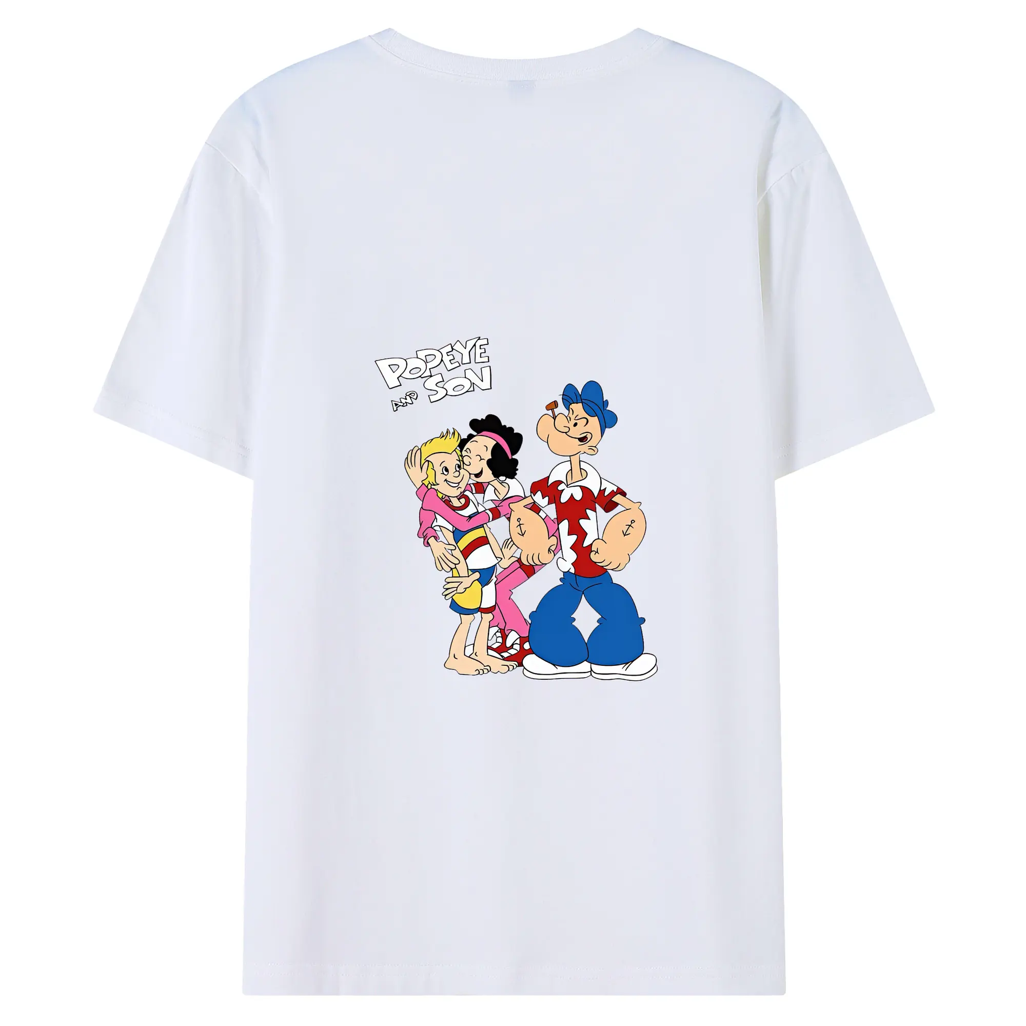 ポパイ グッズ ポパイ - 綿100％ 半袖Tシャツ ・ バックプリント ・ 快適 通気性 ・ 日常使い 散歩 スポーツ用