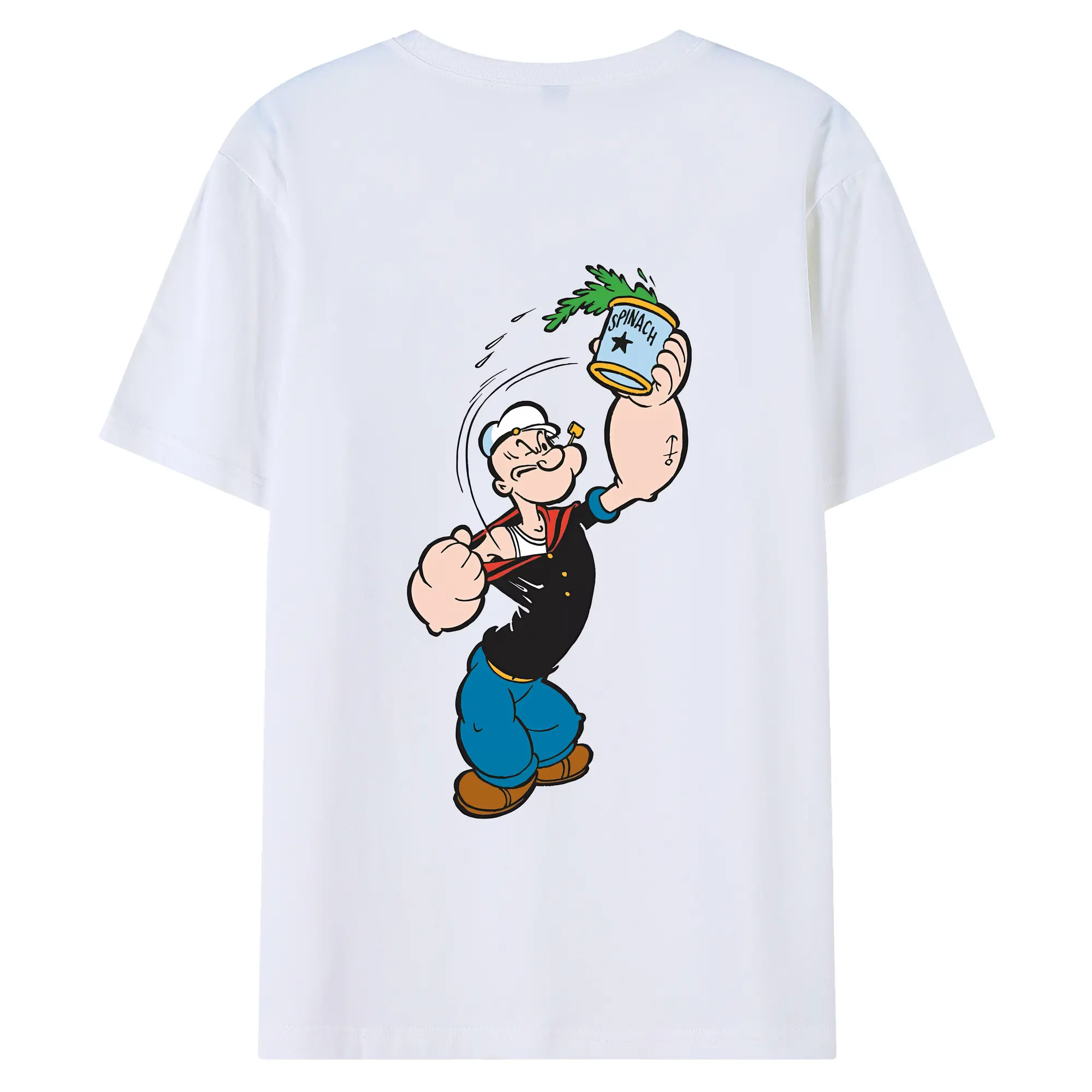 ポパイ グッズ ポパイ - 綿100％ 半袖Tシャツ ・ バックプリント ・ 快適 通気性 ・ 日常使い 散歩 スポーツ用