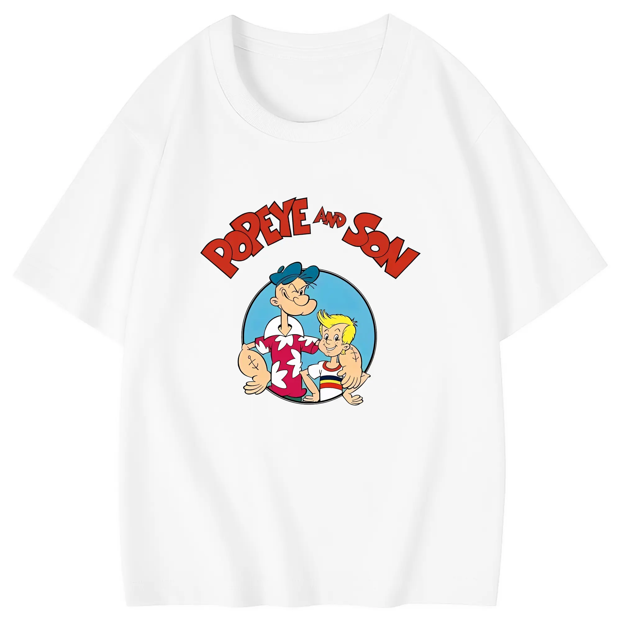 ポパイ グッズ ポパイ - 綿100％ キッズTシャツ ・ フロントプリント ・ 快適 通気性 ・ スポーツ カジュアル 散歩用