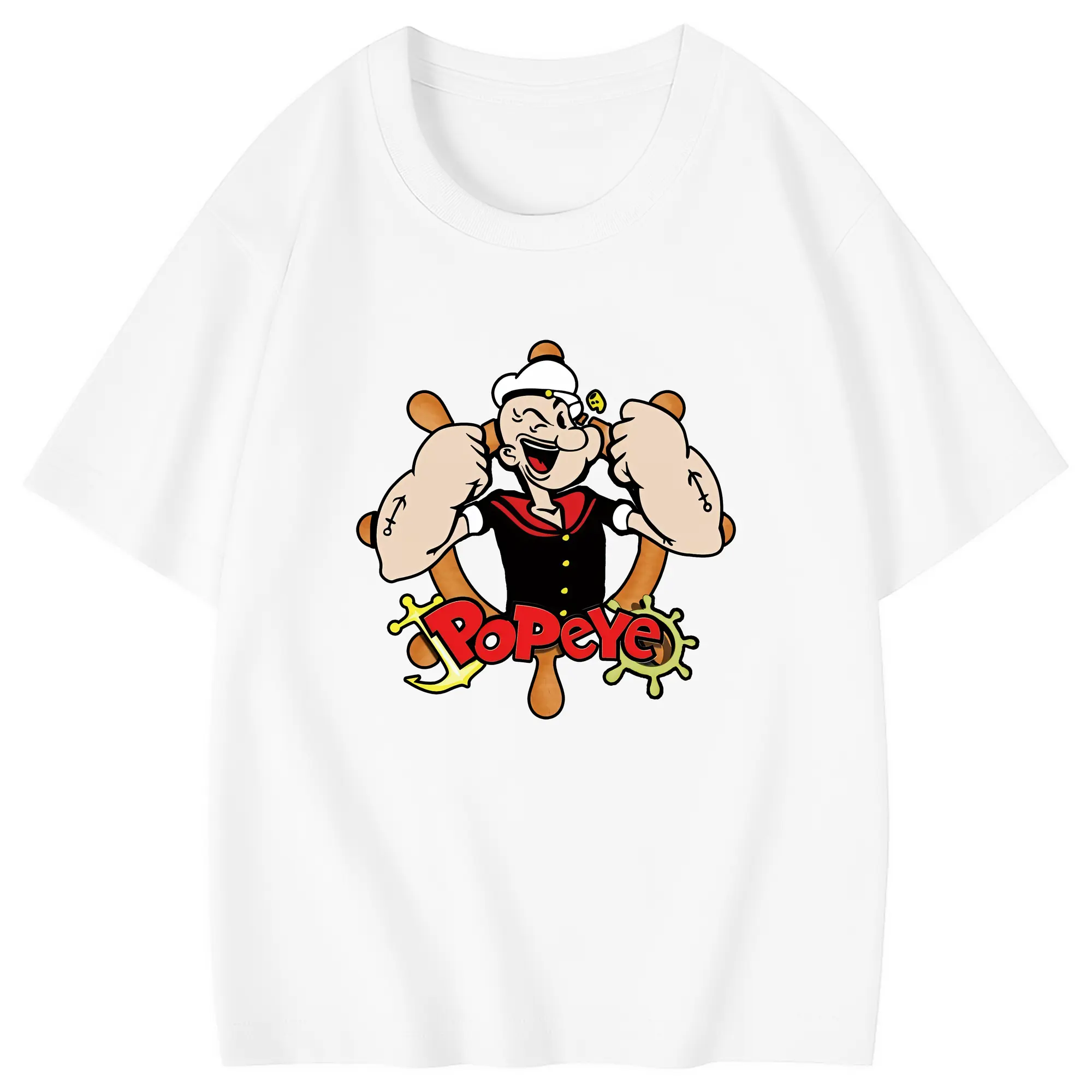 ポパイ グッズ ポパイ - 綿100％ キッズTシャツ ・ フロントプリント ・ 快適 通気性 ・ スポーツ カジュアル 散歩用