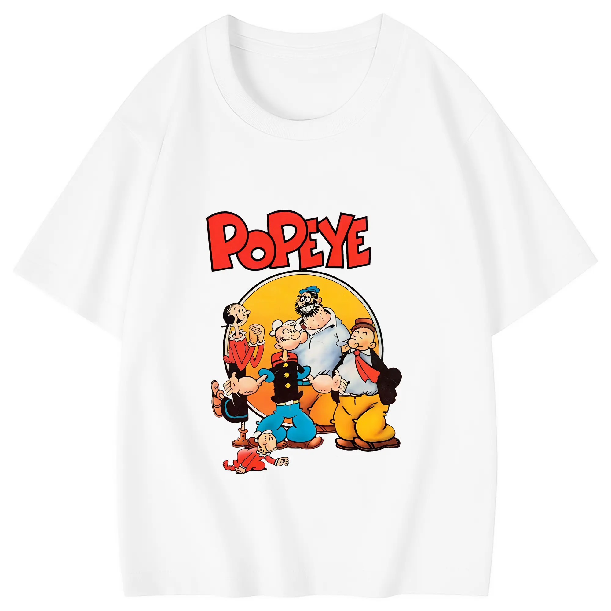 ポパイ グッズ ポパイ - 綿100％ キッズTシャツ ・ フロントプリント ・ 快適 通気性 ・ スポーツ カジュアル 散歩用