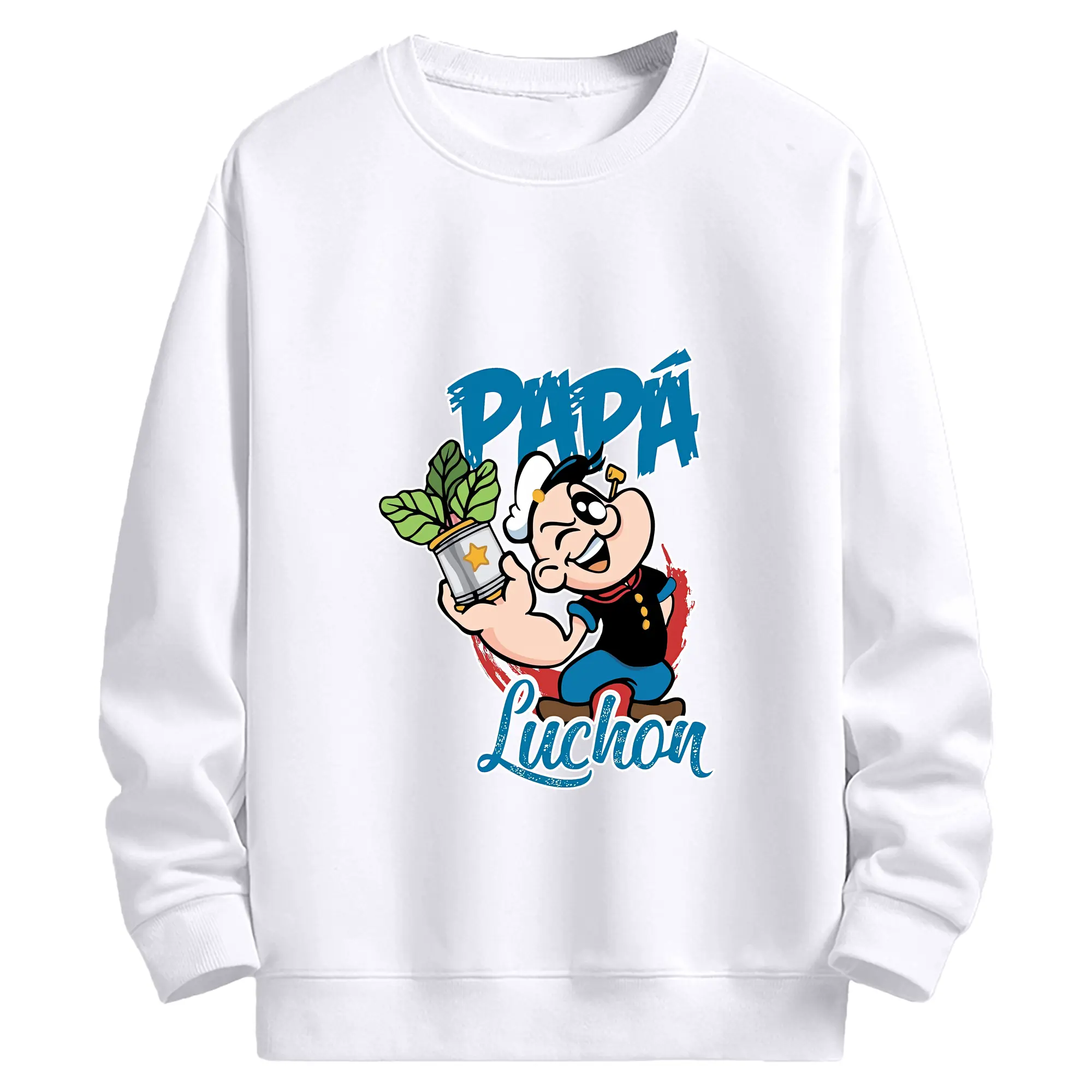 ポパイ グッズ ポパイ - 高品質 クルーネック スウェット ・ コットン59％ ポリエステル41％ ・ ユニセックス 長袖 トレーナー ・ カジュアル デイリー スポーツ 散歩用