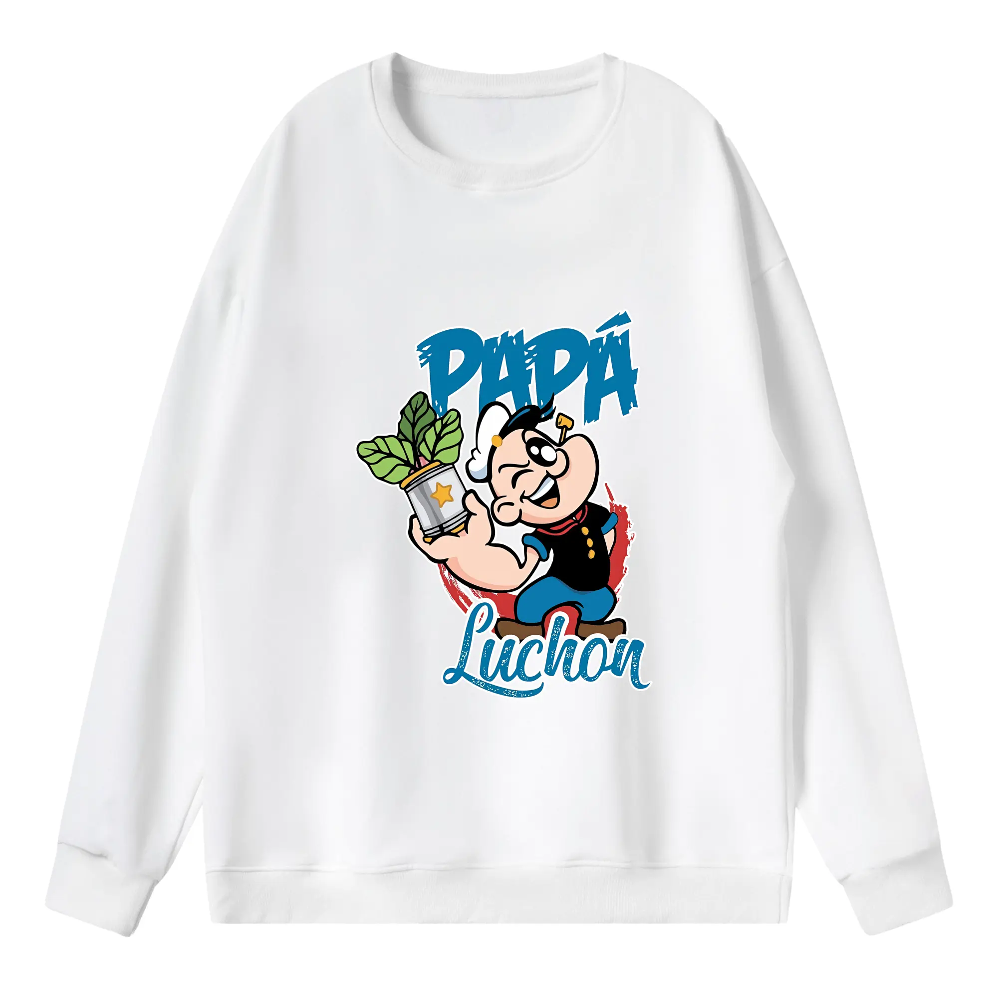 ポパイ グッズ ポパイ - 薄手 クルーネック スウェット 裏毛260g · ポリエステル 春秋向け カジュアル 男女兼用 · トレーナー デイリー スポーツ 散歩に最適