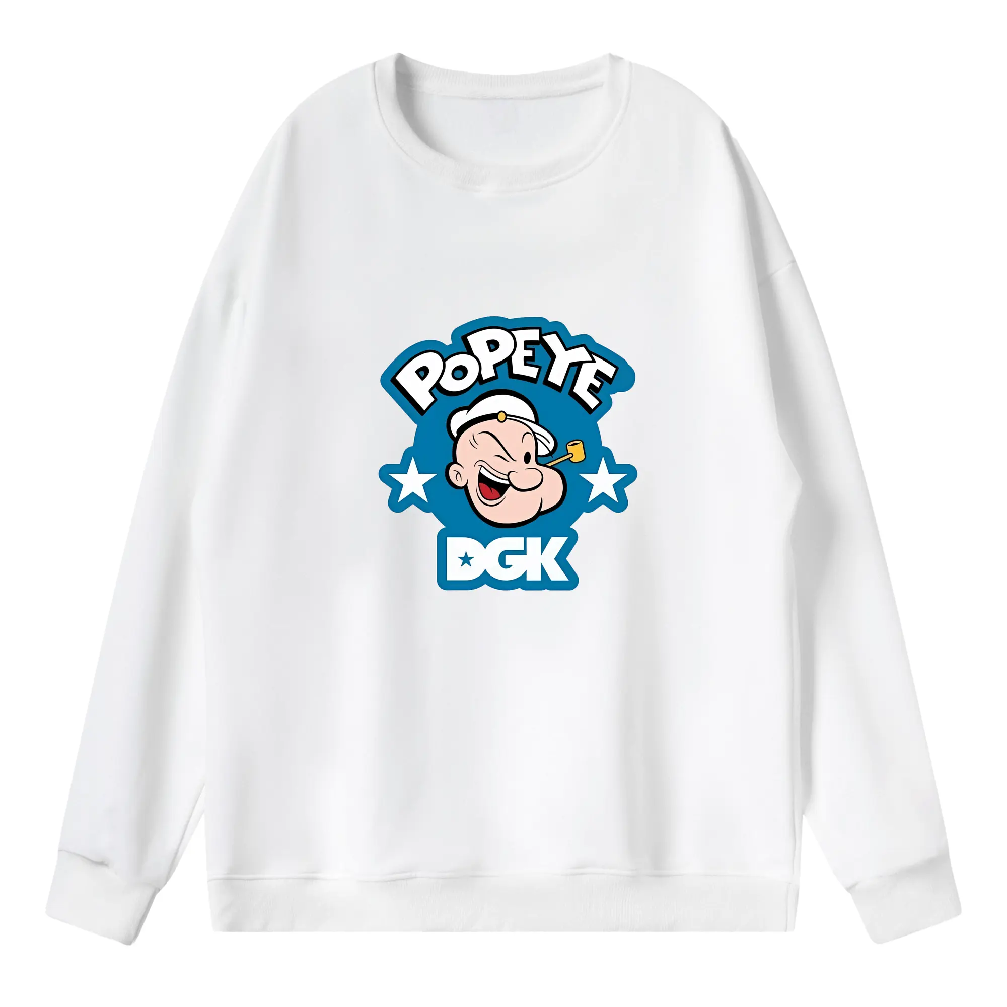 ポパイ グッズ ポパイ - 薄手 クルーネック スウェット 裏毛260g · ポリエステル 春秋向け カジュアル 男女兼用 · トレーナー デイリー スポーツ 散歩に最適