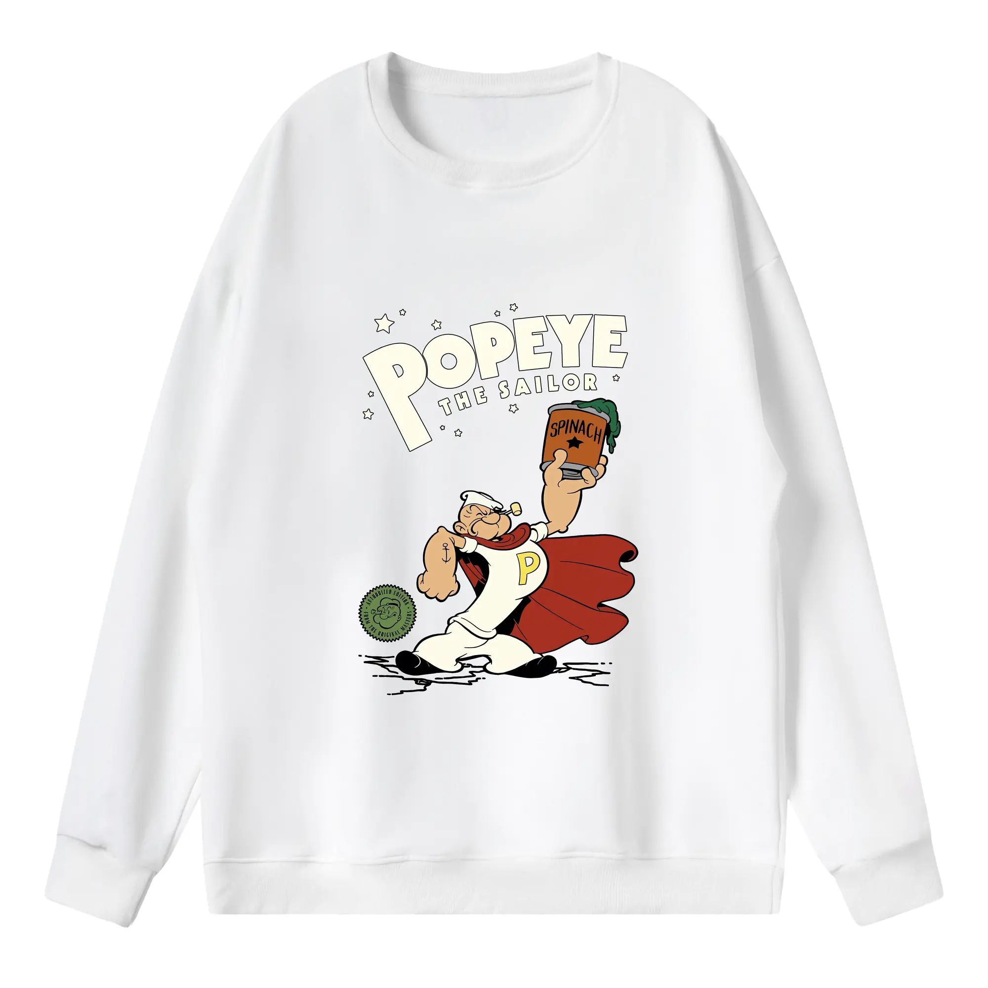 ポパイ グッズ ポパイ - 薄手 クルーネック スウェット 裏毛260g · ポリエステル 春秋向け カジュアル 男女兼用 · トレーナー デイリー スポーツ 散歩に最適