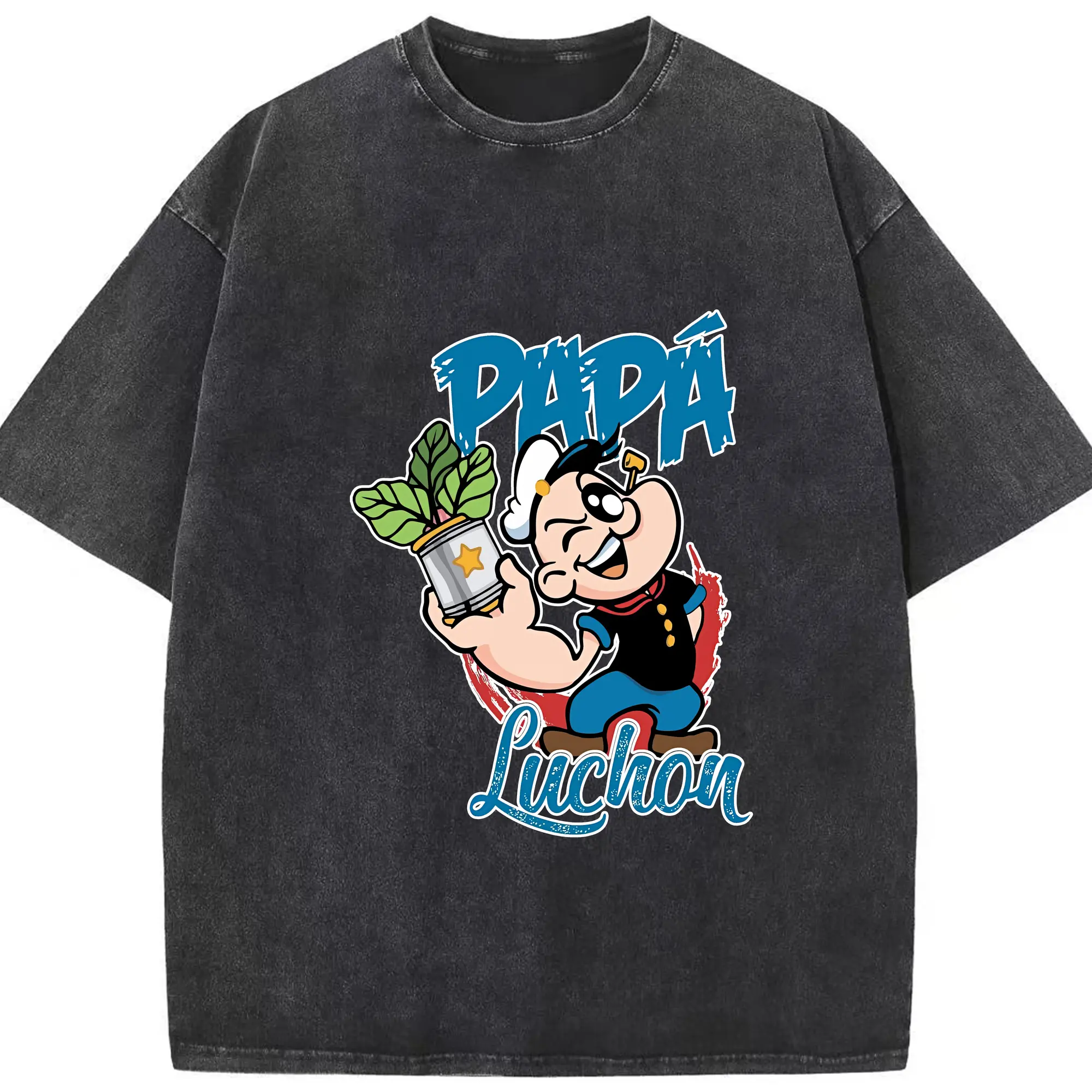 ポパイ グッズ ポパイ - 綿100％ ヴィンテージ風 半袖Tシャツ ・ フロントプリント ・ 柔らか肌触り ・ 通気性 快適 ・ スポーツ カジュアル 外出用