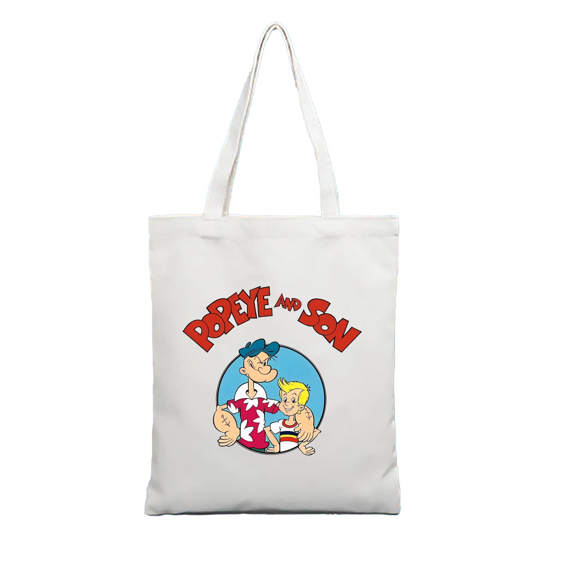ポパイ グッズ ポパイ - 縦型キャンバス手提げバッグ（トートバッグ） ・ キャンバス素材 ・ ショッピング用 ・ 軽量 丈夫 お手入れ簡単