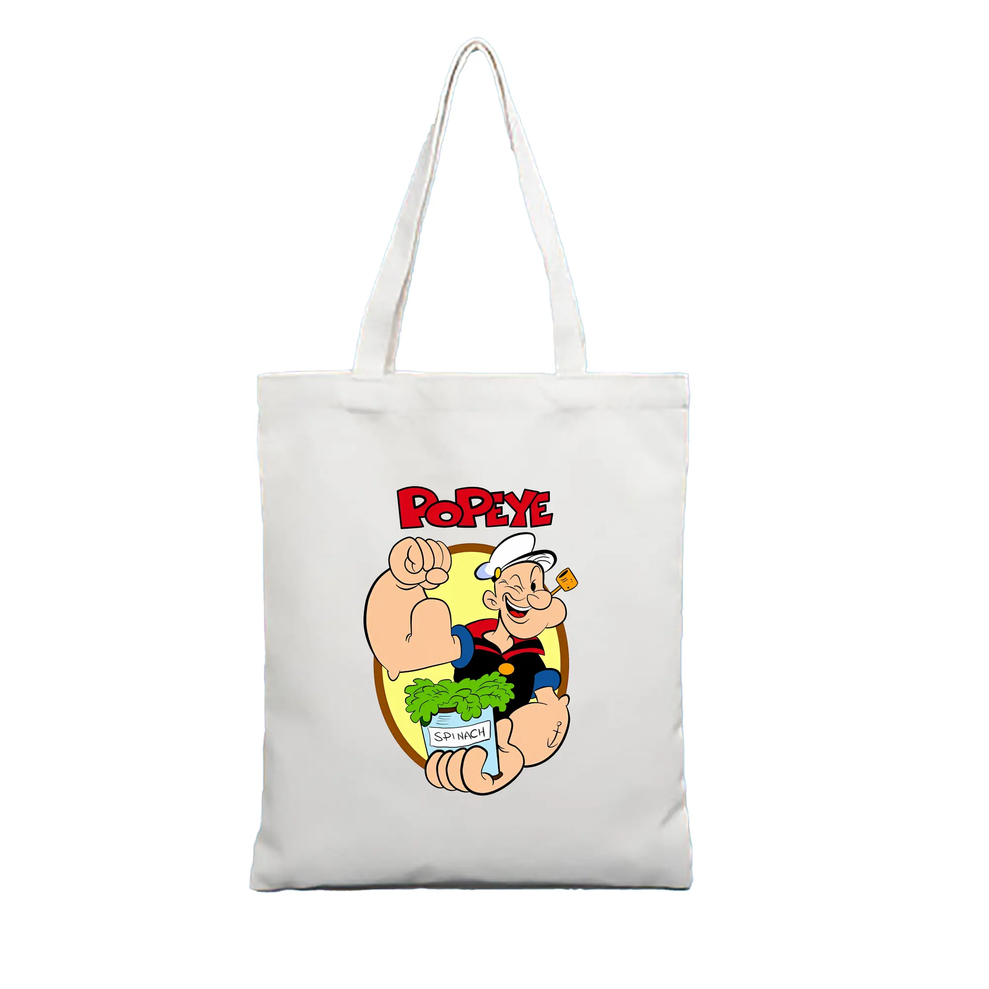 ポパイ グッズ ポパイ - 縦型キャンバス手提げバッグ（トートバッグ） ・ キャンバス素材 ・ ショッピング用 ・ 軽量 丈夫 お手入れ簡単