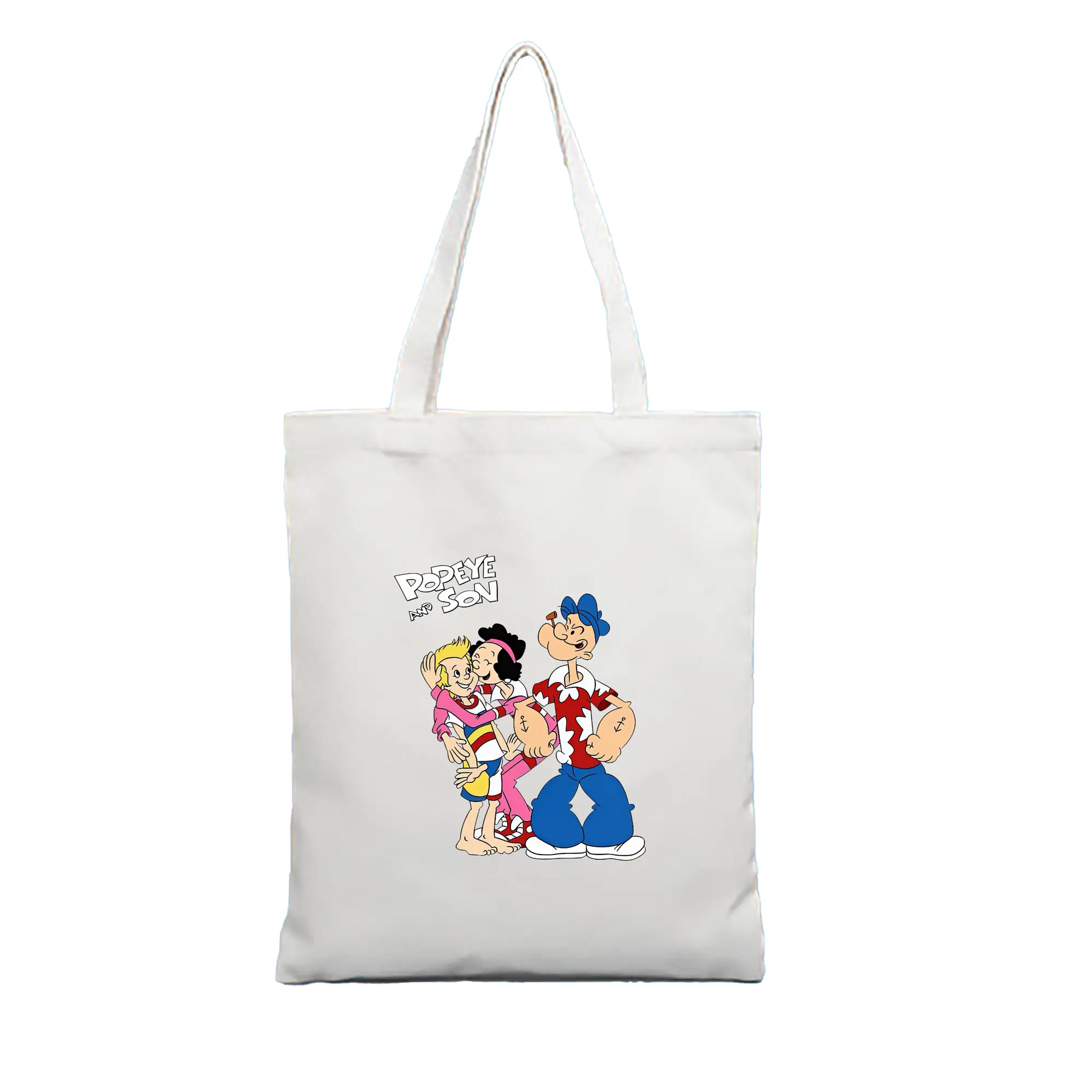 ポパイ グッズ ポパイ - 縦型キャンバス手提げバッグ（トートバッグ） ・ キャンバス素材 ・ ショッピング用 ・ 軽量 丈夫 お手入れ簡単